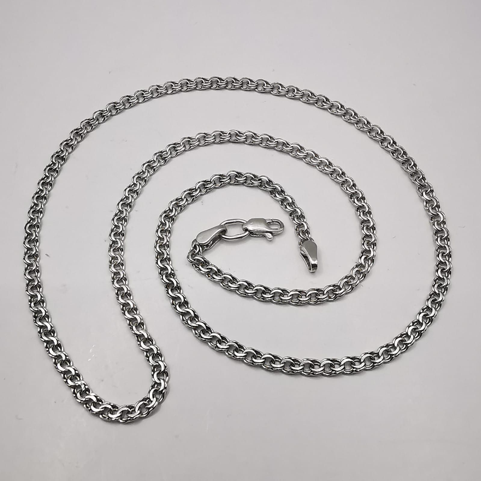Sterling Silver Vintage Jewelry Chain Necklece,925 Sterling Silver 8,34g Size ONE SIZE - 2 Thumbnail