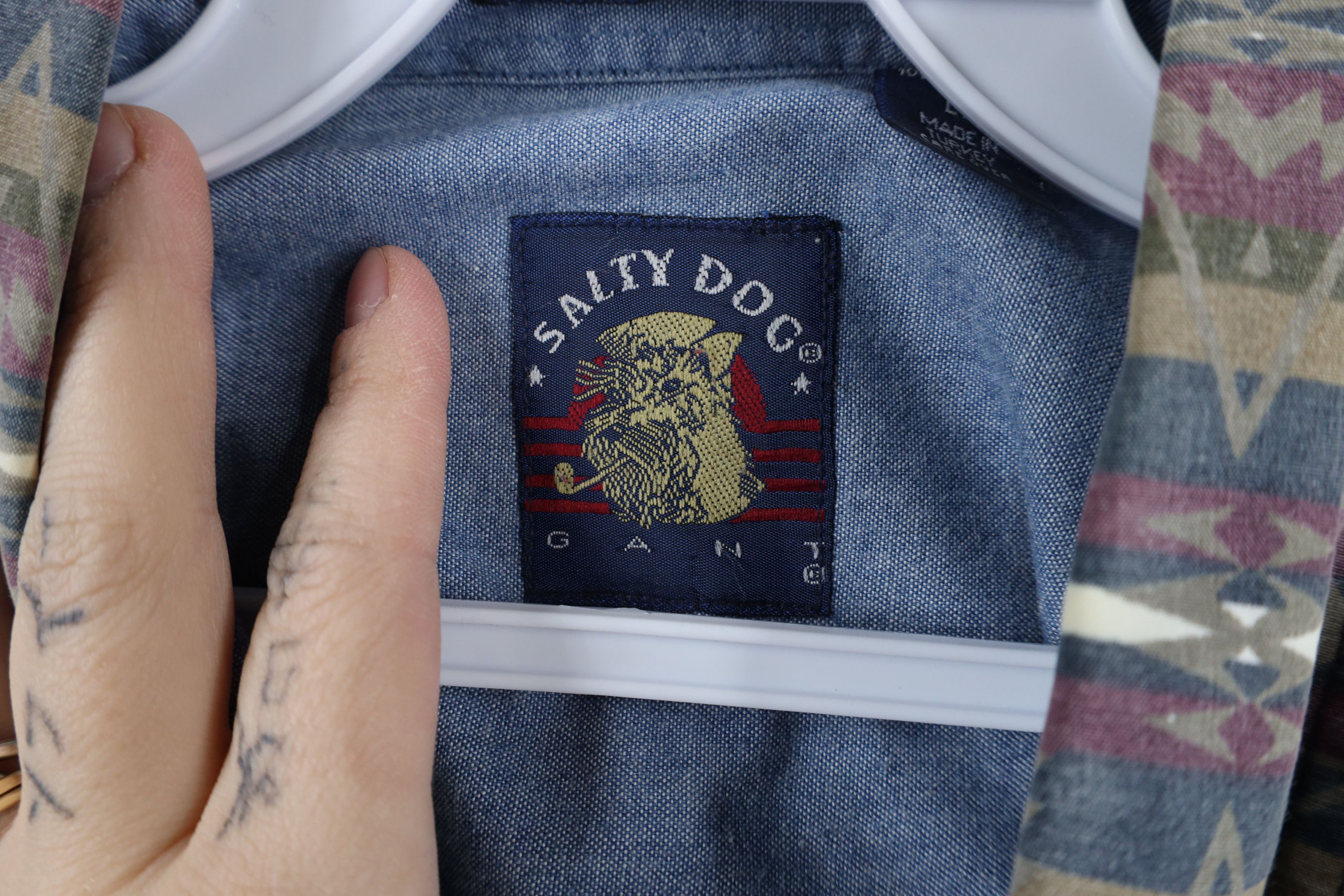 Vintage Vintage 90s Streetwear Stonewash Southwestern Button Shirt Size US L / EU 52-54 / 3 - 8 Thumbnail
