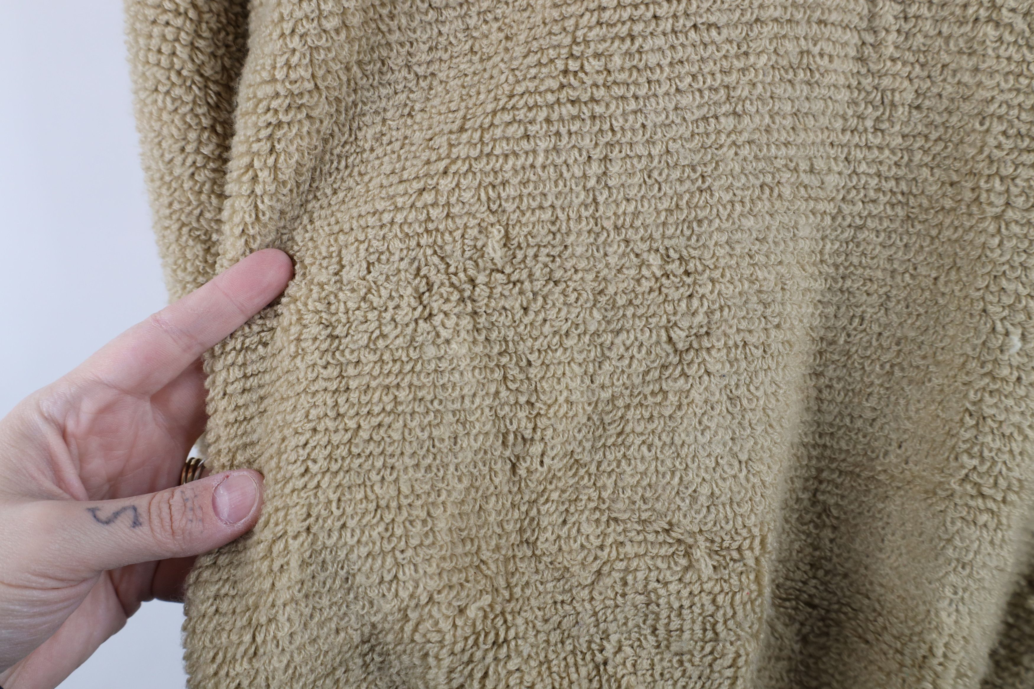 Vintage Vintage 70s Streetwear Terry Cloth Collared Sweater Beige Size US L / EU 52-54 / 3 - 4 Thumbnail