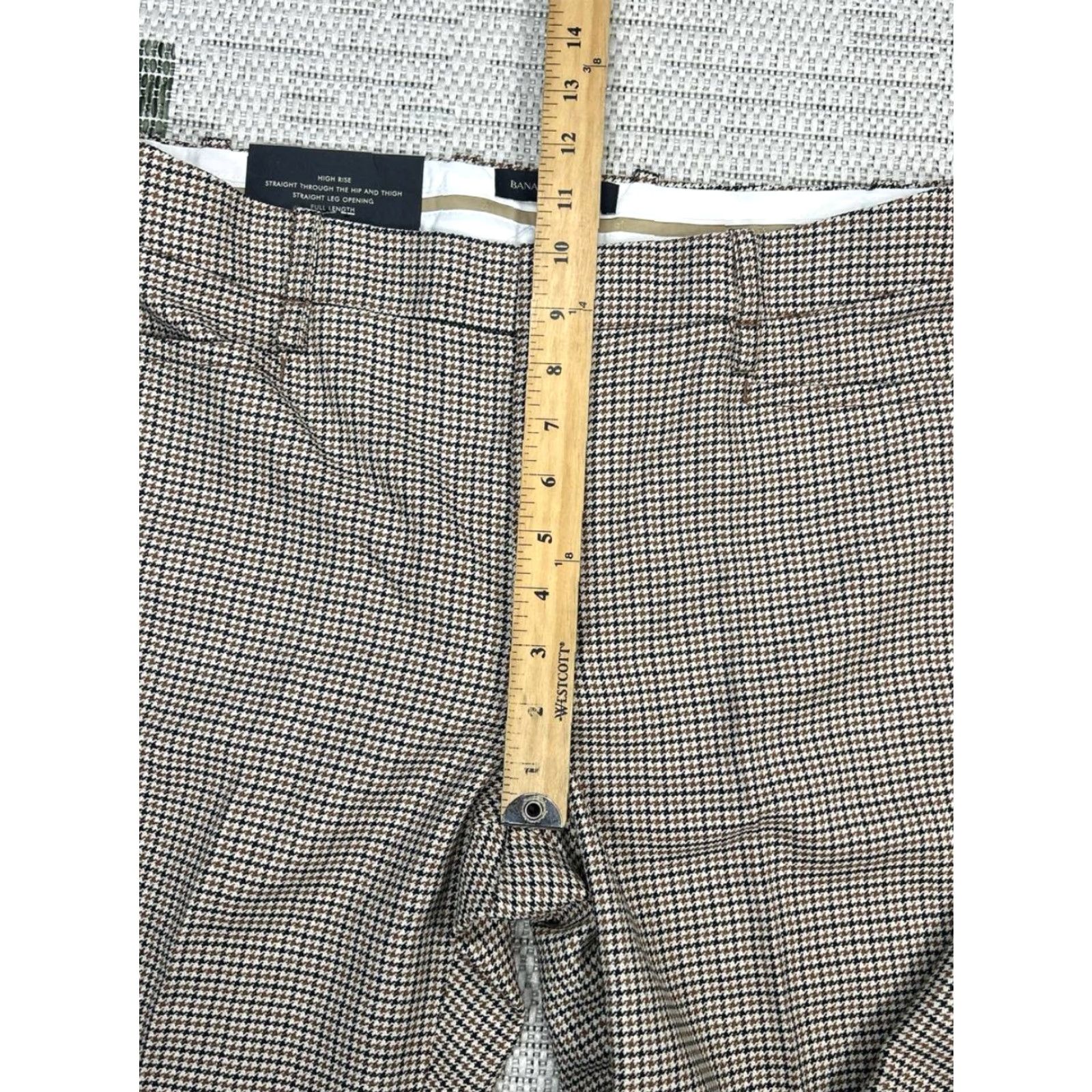 VINTAGE Banana Republic Dress Pants Womens 8 Multicolor Wool High Rise Straight Leg New
