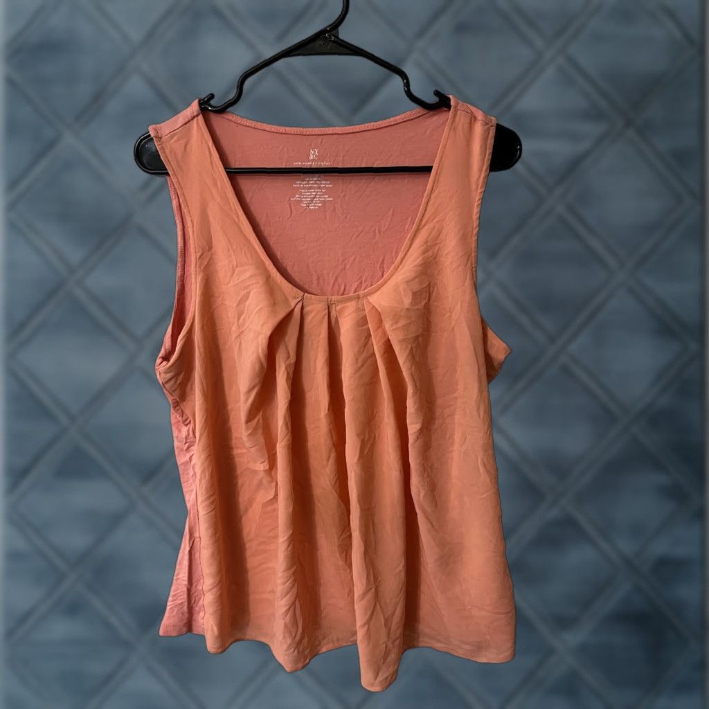 Vintage New York & Company Blouse Shirt Sleeveless Pink Scoop Neck Womens L Regular Size L / US 10 / IT 46 - 1 Thumbnail