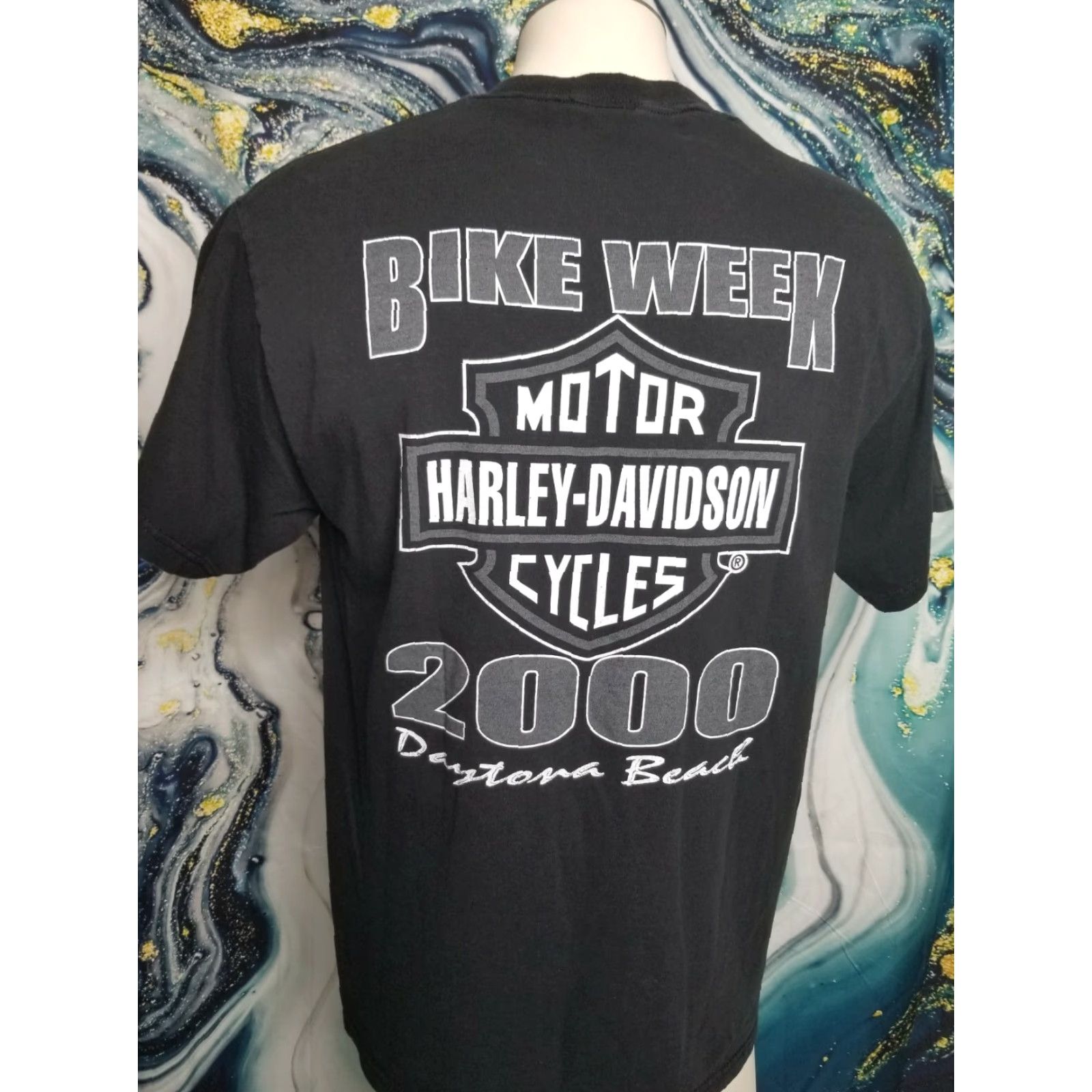Harley Davidson VINTAGE Harley-Davidson Daytona Beach Bike Week T Shirt Men's L Black Short Sleeve Cotton, 2000s, Double-Sided, 90s/2000s Theme Mens Size US L / EU 52-54 / 3 - 2 Thumbnail