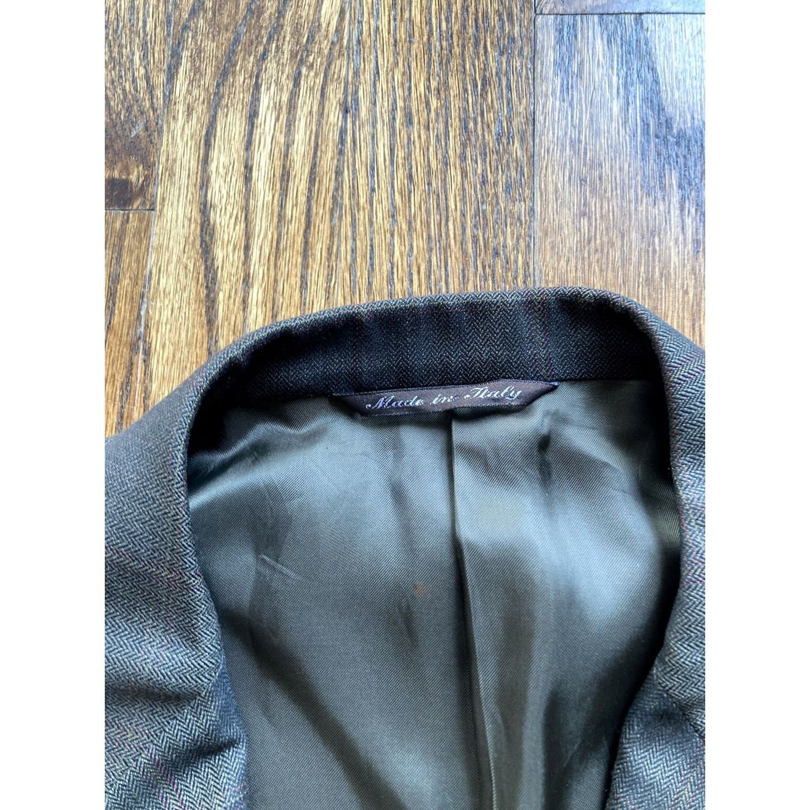 Canali Canali Mens Blazer Sport Coat 42R Dark Brown Wool Windowpane Made In Italy Jacket Size 42R - 5 Thumbnail