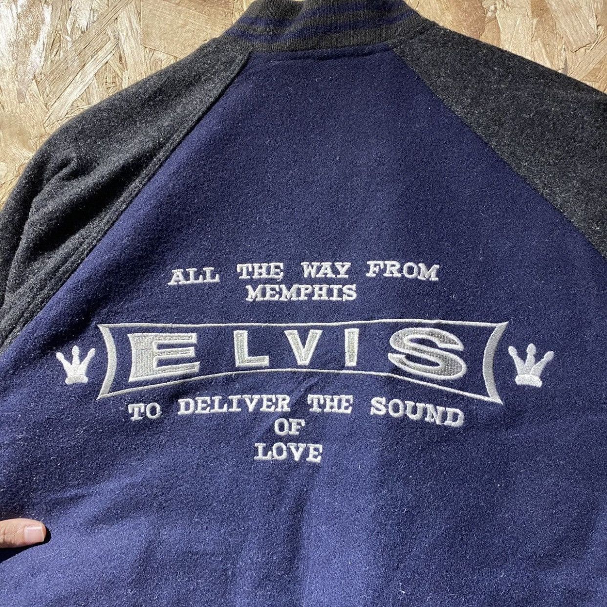 Neighborhood × Vintage × Wacko Maria VINTAGE Y2K RARE‼️Elvis Presley Embroidery Varsity Jackets Size US L / EU 52-54 / 3 - 6 Thumbnail