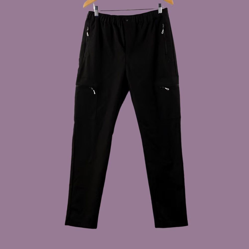 Public Record Pants Black Cargo Large Elastic Waist Zip Pockets Outdoor Mens, Men's (Size 37)