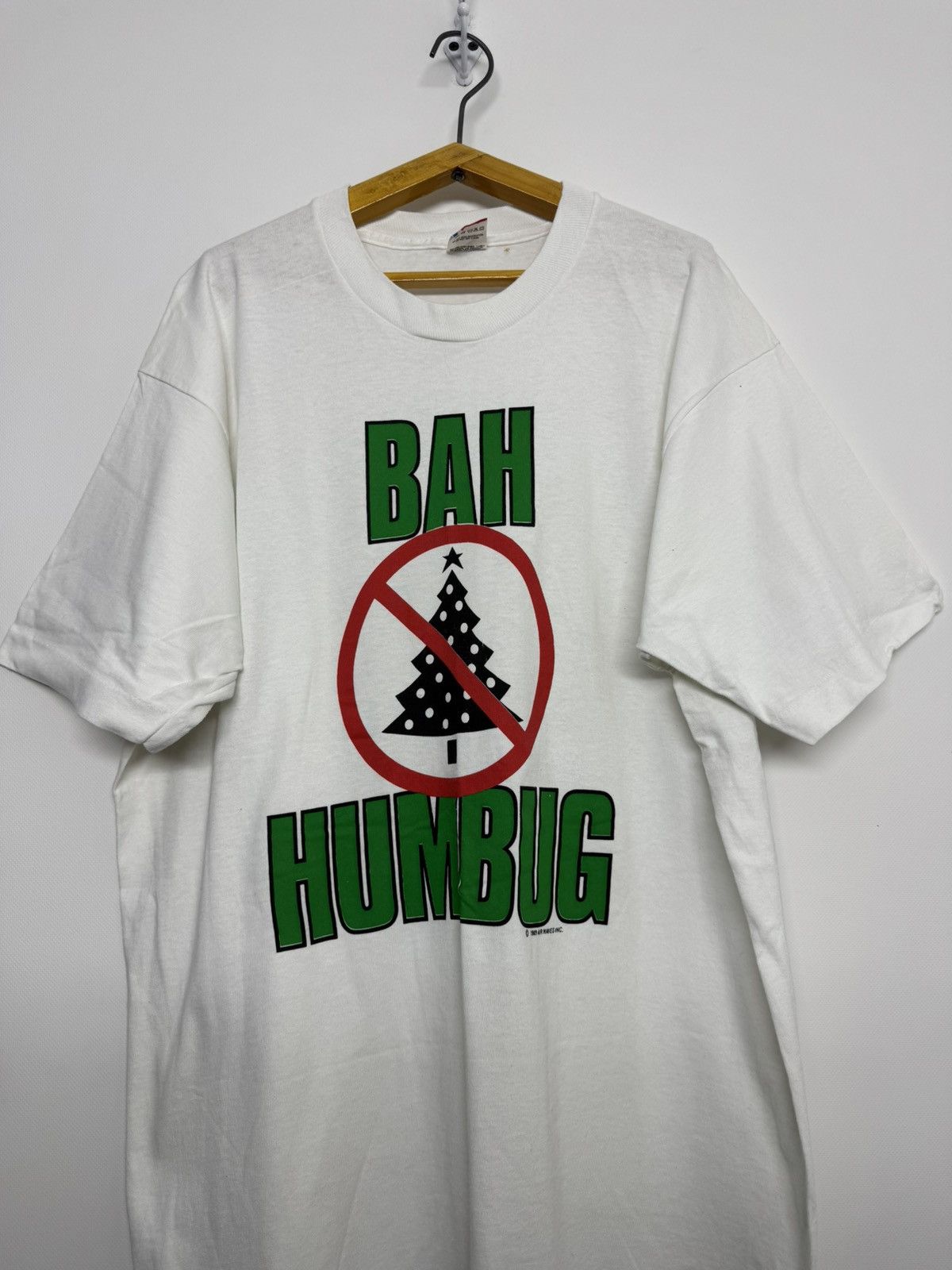 Fruit Of The Loom Bah Humbug No Christmas Vintage Men's T-Shirt Size US XL / EU 56 / 4 - 3 Thumbnail