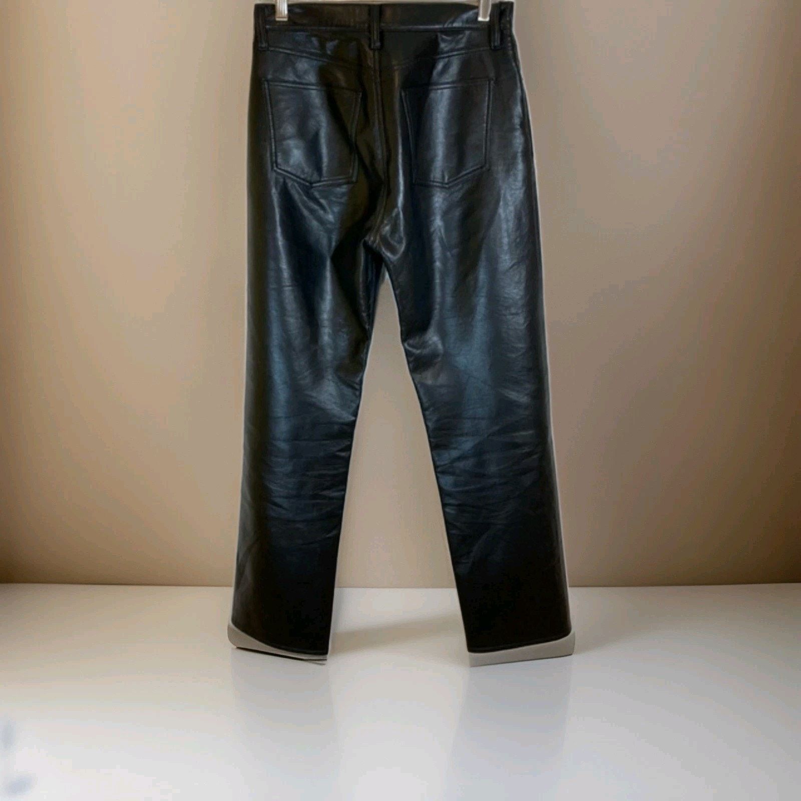 Agolde AGOLDE Recycled Leather 90's Pinch Waist Pants A164-1285 USA Size 29" - 9 Thumbnail