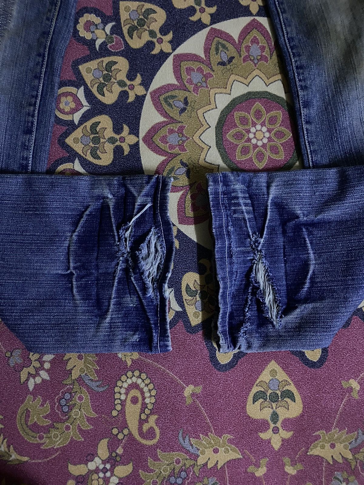 If Six Was Nine × Japanese Brand × Le Grande Bleu (L.G.B.) Japanese Brand RHYME Distressed Denim Pant Size US 33 - 11 Thumbnail