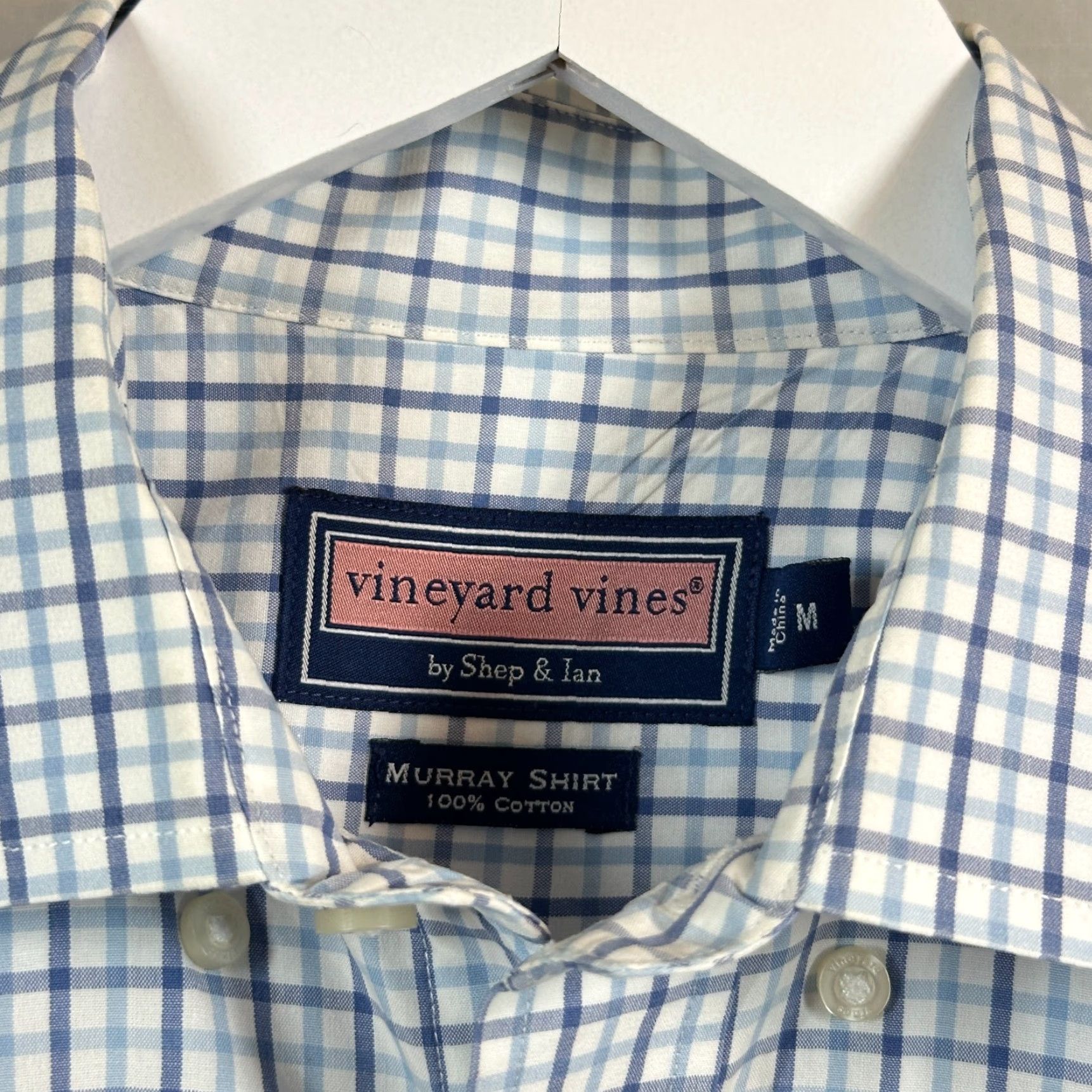 Vineyard Vines Vineyard Vines Murray Shirt Button-Down Mens M Blue Check Long Sleeve Shirt Size US M / EU 48-50 / 2 - 4 Thumbnail