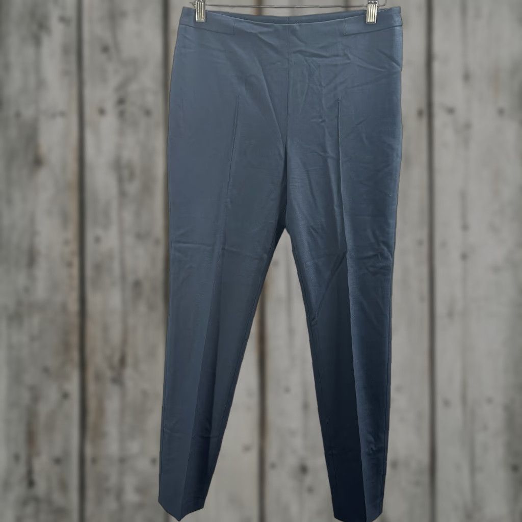 Akris Akris Pants Women 4 Blue Cotton Stretch Slim Straight 90s City Preppy Women Size 27" / US 4 / IT 40 - 1 Thumbnail