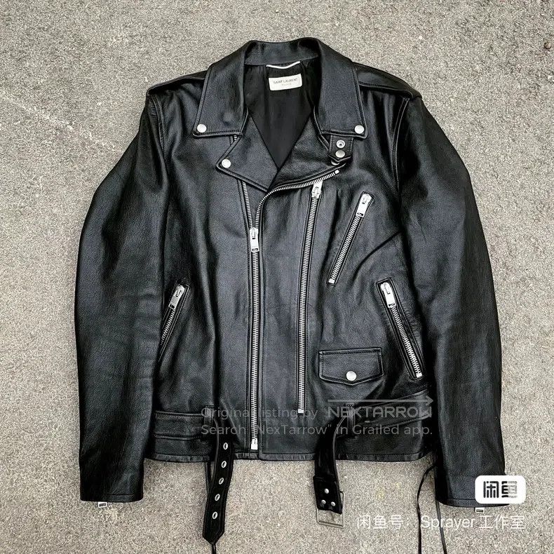 Saint Laurent Paris Saint Laurent Paris Leather jacket with lamb fur Size US L / EU 52-54 / 3 - 1 Thumbnail