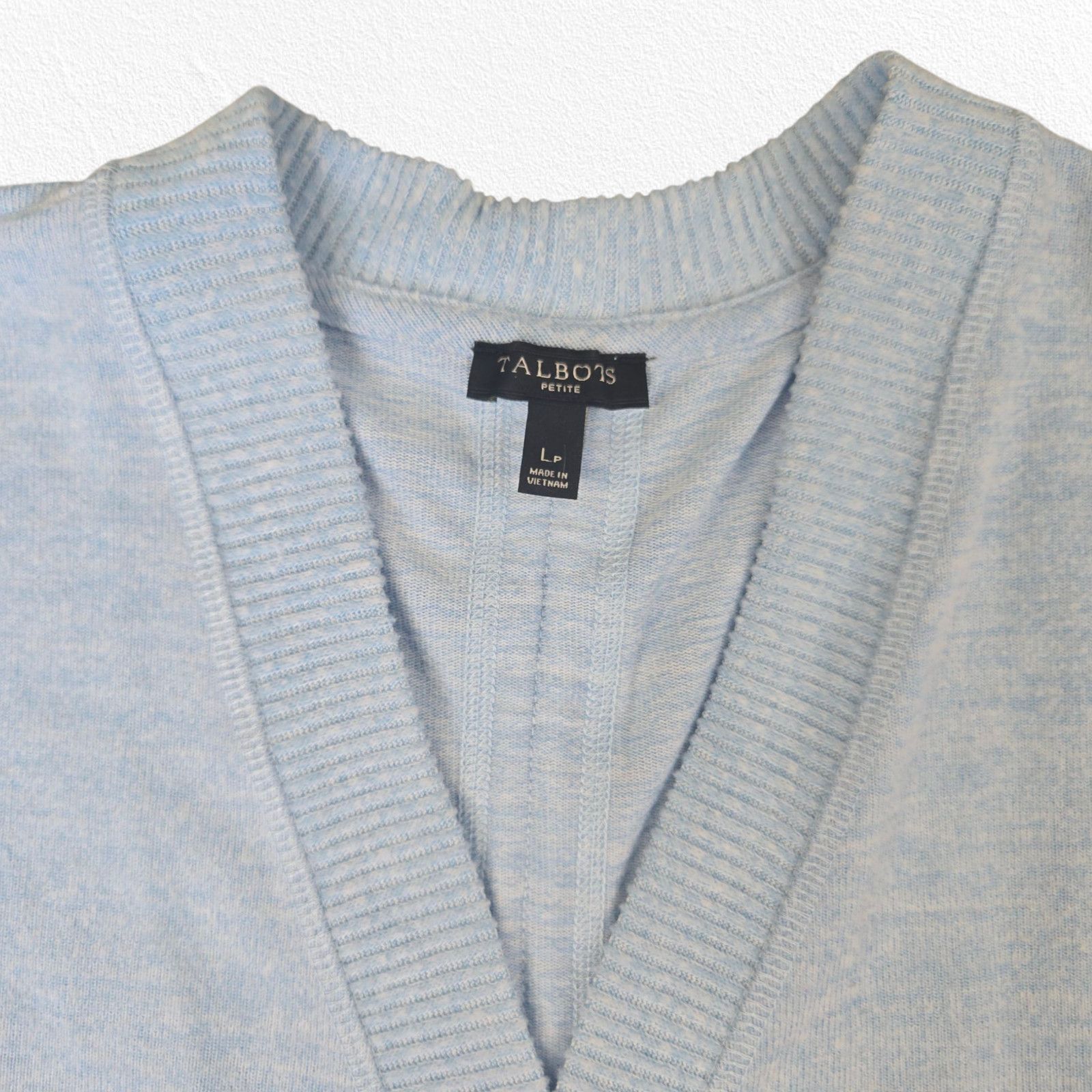 Other Light Blue Ruched Back Open Front Cardigan Size Large Petite Size L / US 10 / IT 46 - 3 Thumbnail