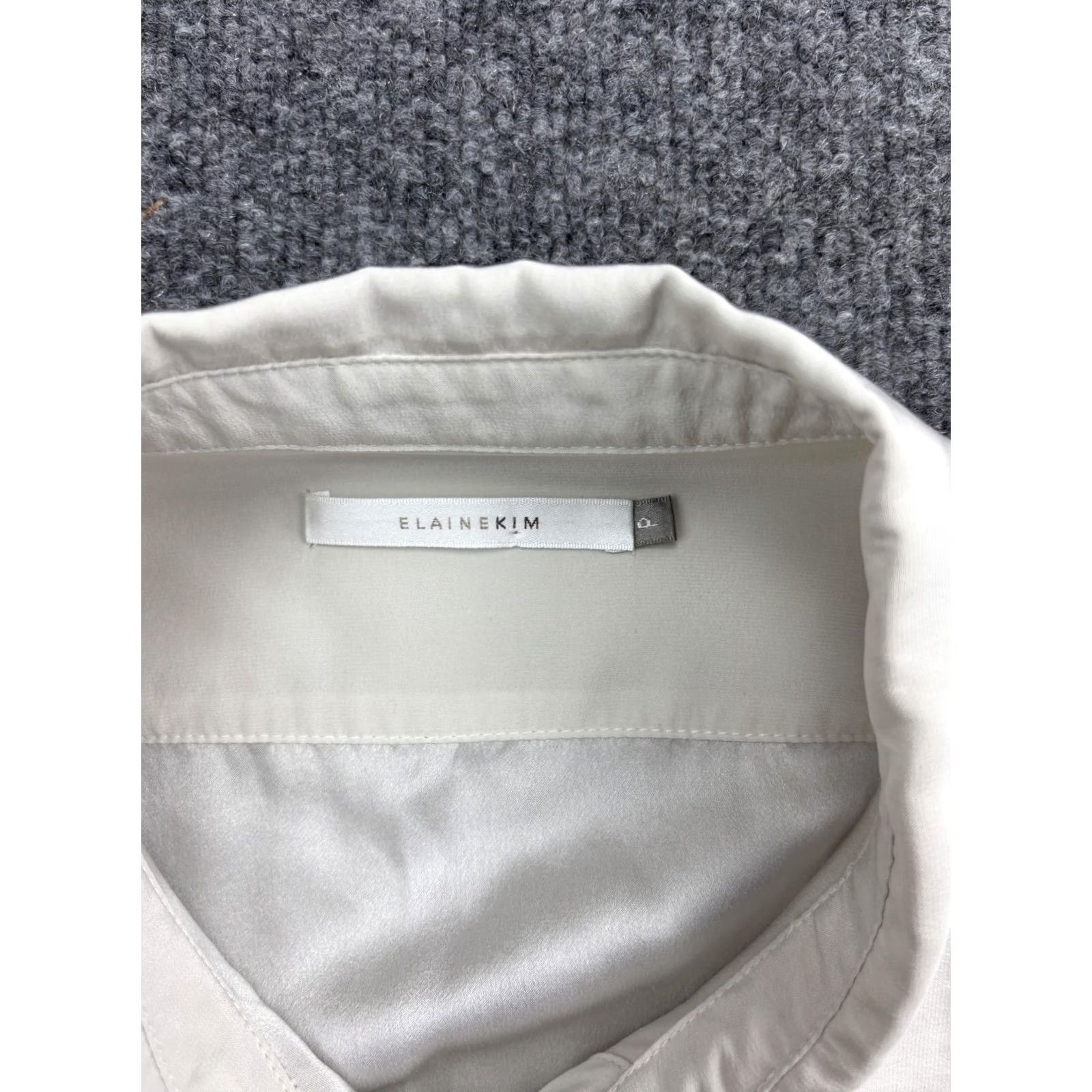 Vintage Elaine Kim Shirt Womens XS Silk Long Sleeve Button-Up Pockets Blouse White Size XS / US 0-2 / IT 36-38 - 2 Thumbnail