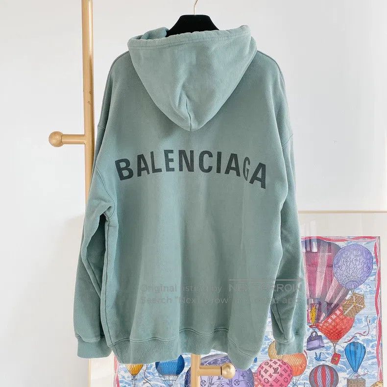 Balenciaga Balenciaga Green Hooded Sweatshirt Size US XS / EU 42 / 0 - 1 Thumbnail