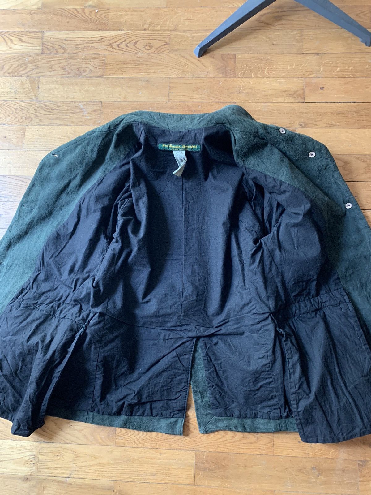 Paul Harnden Shoemakers Paul Harnden Moss Green Leather Blazer Size 44S - 10 Thumbnail