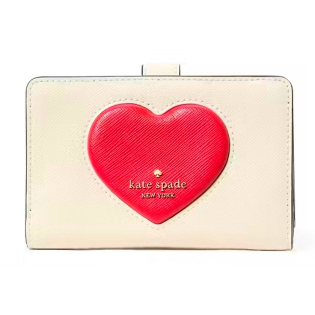 Kate Spade Kate Spade Madison Puffy Heart Medium Bifold Wallet Meringue Size ONE SIZE - 2 Thumbnail