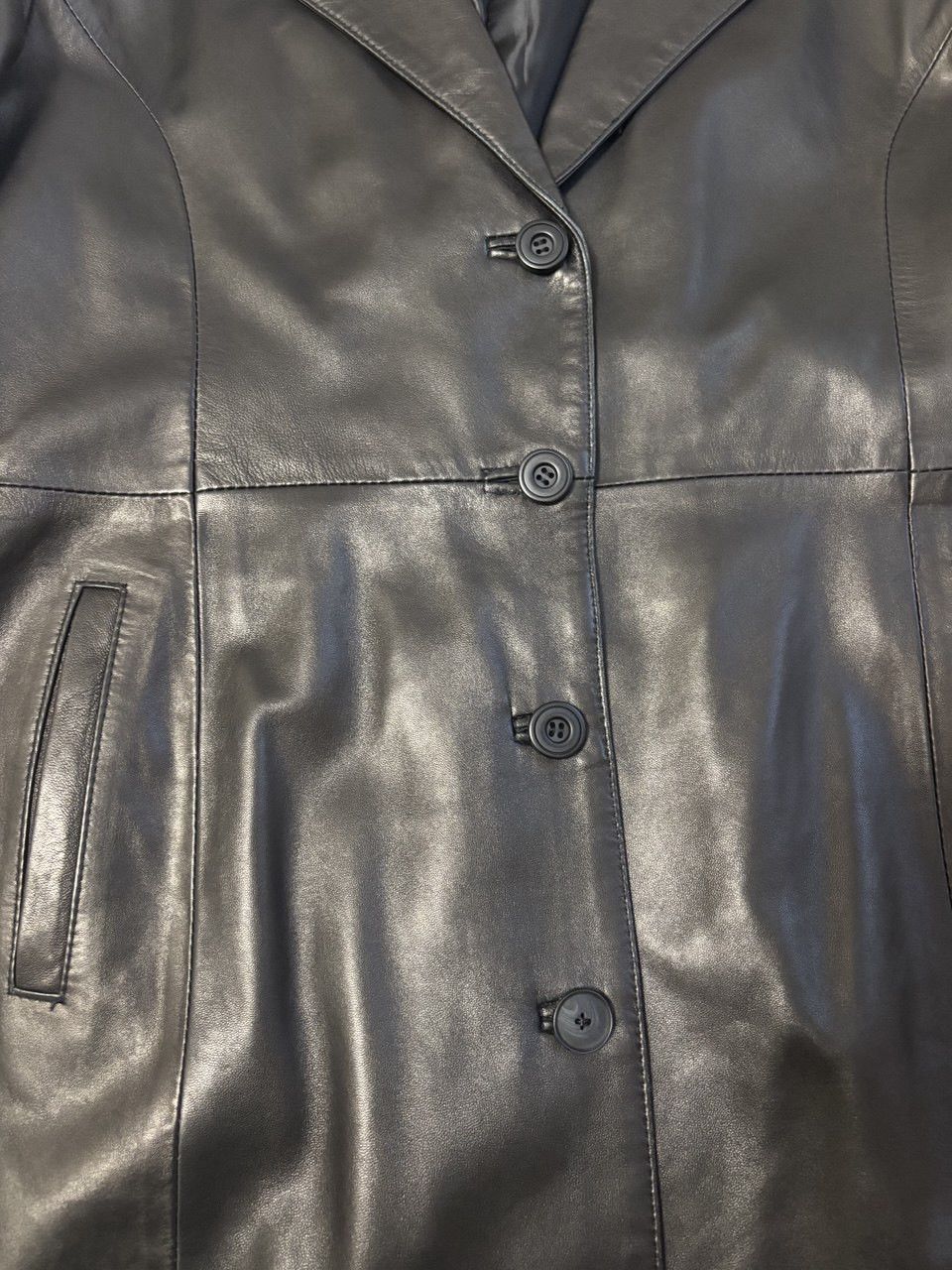 Vintage Vintage Dallas Black Leather Blazer/Coat Vera Lavorazione Size US L / EU 52-54 / 3 - 7 Thumbnail
