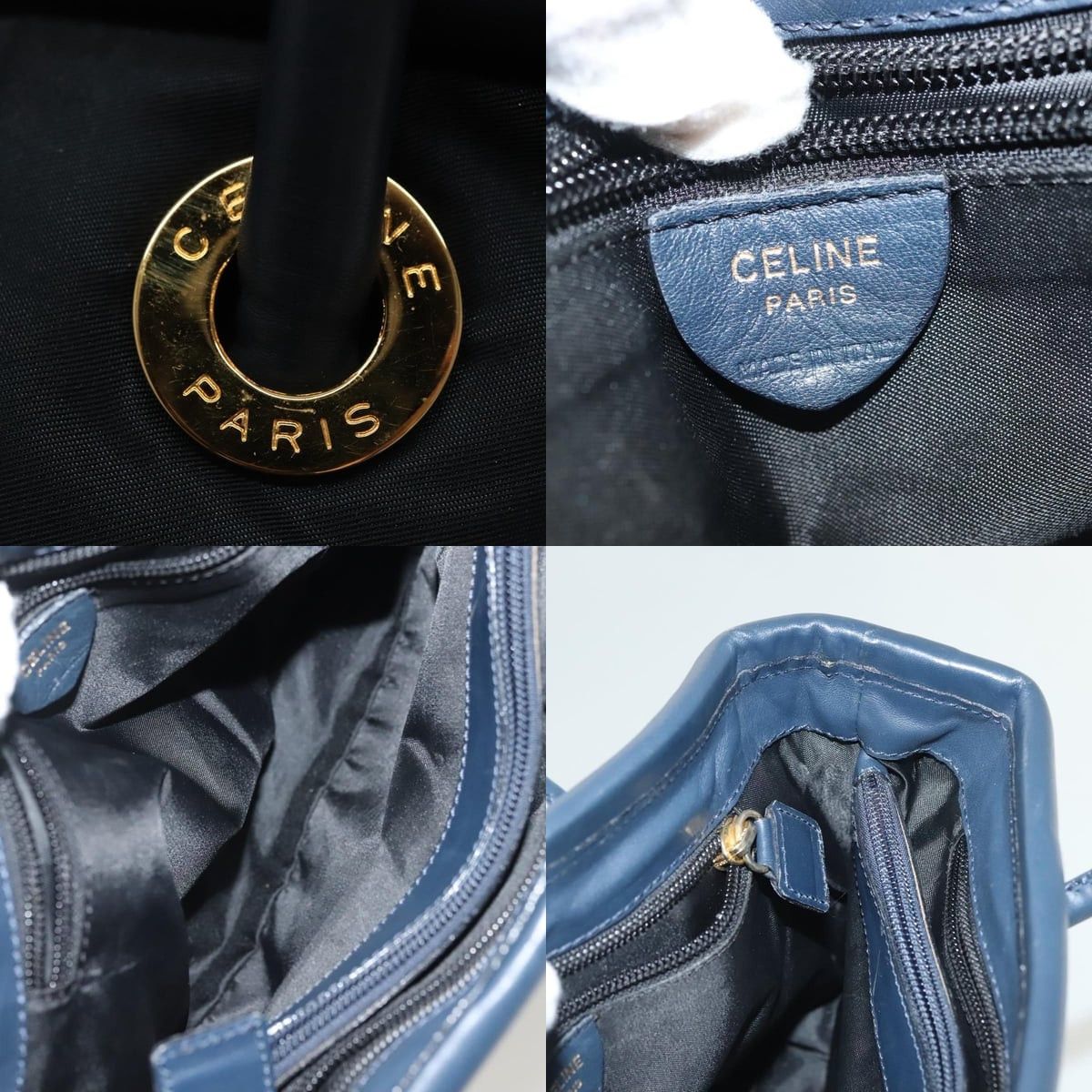 Celine CELINE Hand Bag Nylon Navy Gold Size ONE SIZE - 11 Thumbnail
