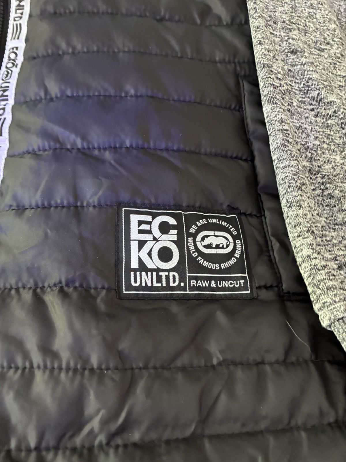 Ecko Unltd. Ecko Unltd Hybrid Hoodie Jacket Puffer Gray Black M Size US L / EU 52-54 / 3 - 2 Thumbnail