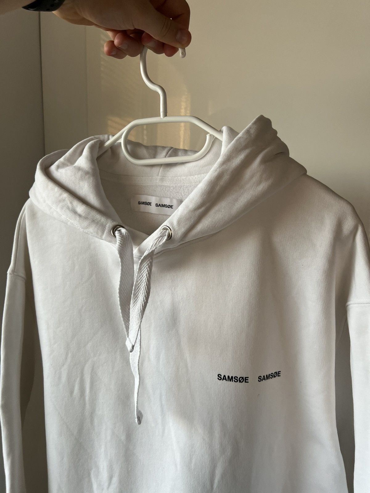 Samsoe Samsoe Samsoe Samsoe New Collection Printed Logo Basic White Hoodie Size US L / EU 52-54 / 3 - 6 Thumbnail