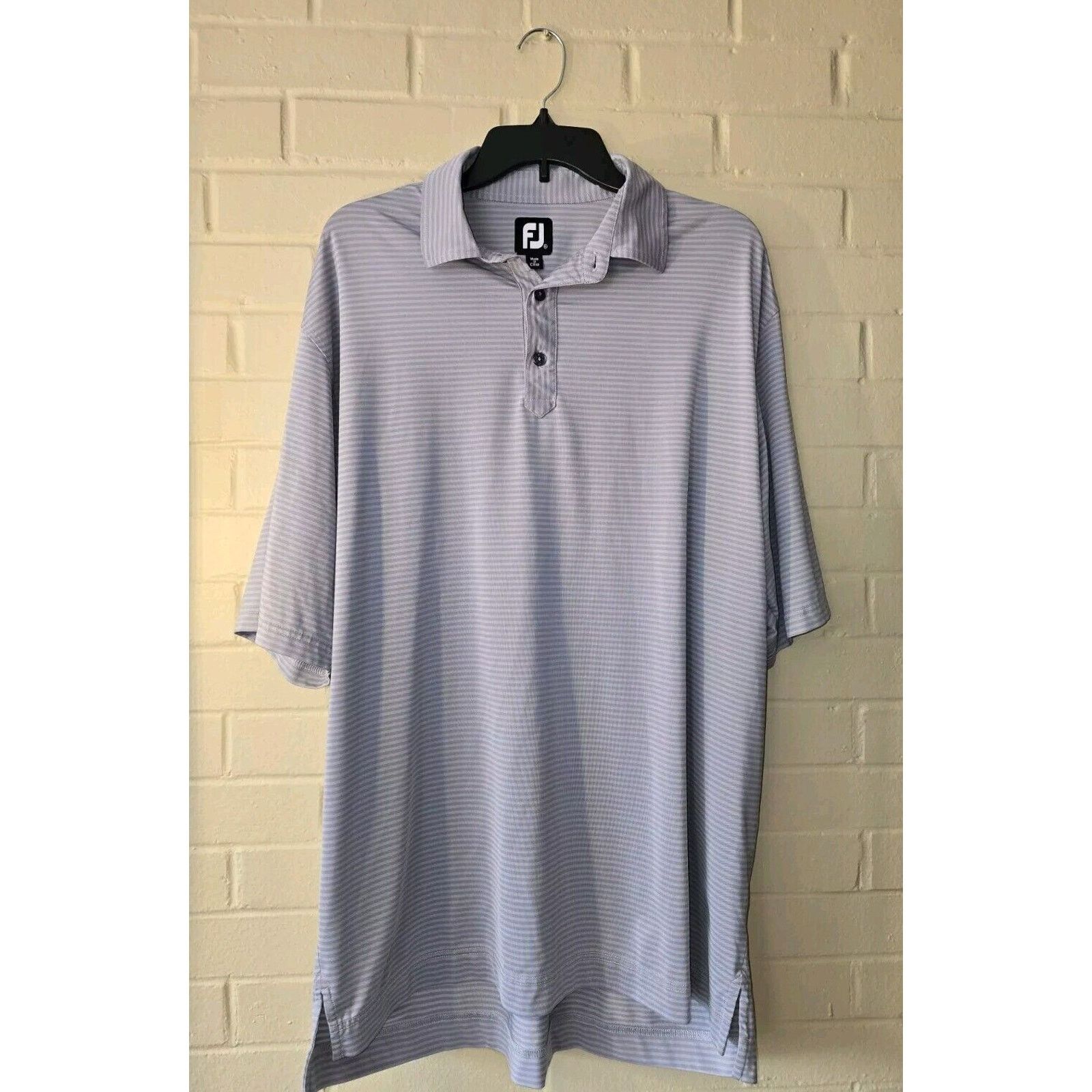 Footjoy Footjoy FJ Mens XL Gray Stripe Short Sleeve Golf Polo Shirt Size US XL / EU 56 / 4 - 1 Thumbnail