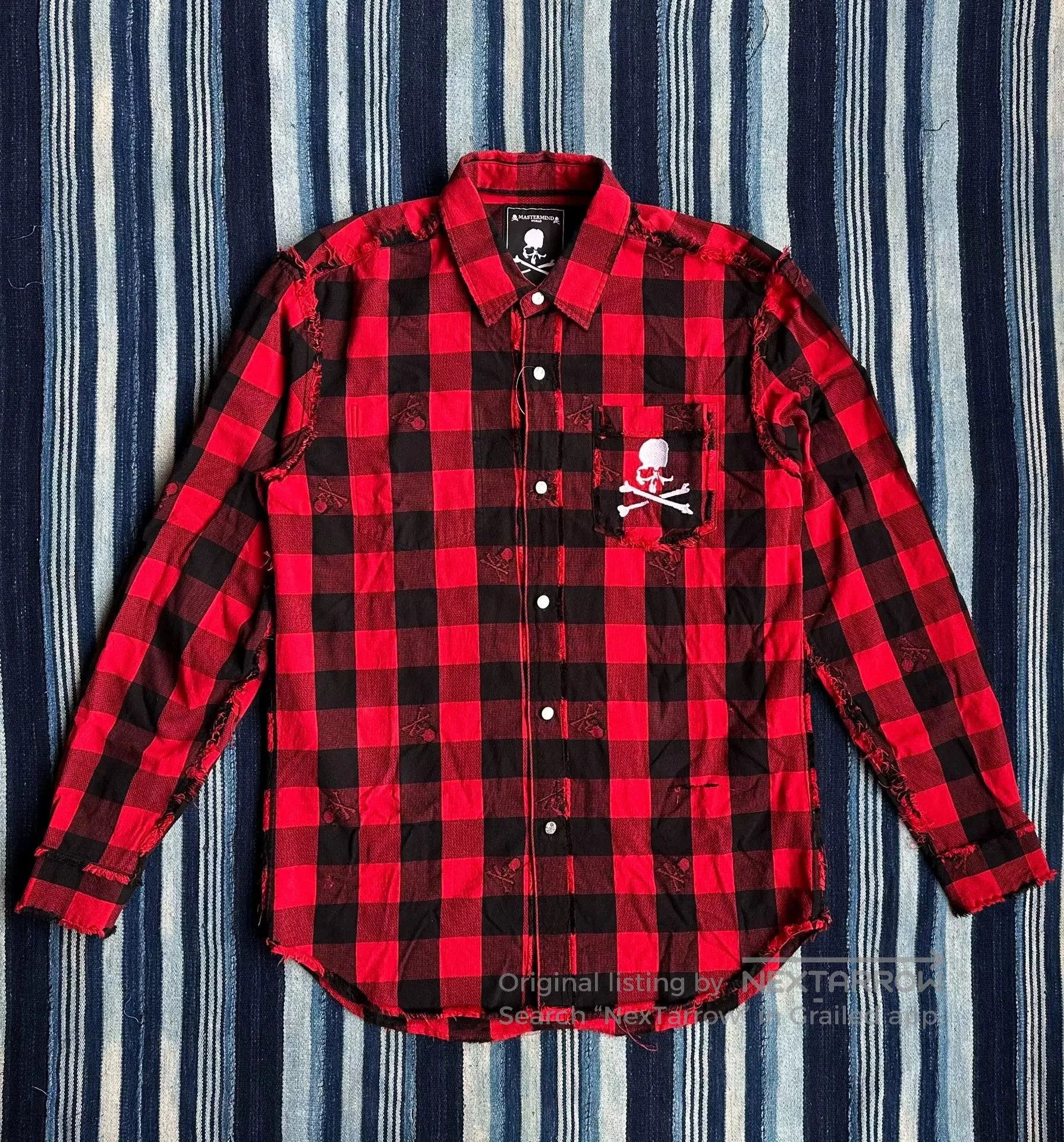 Mastermind Japan Mastermind World Flannel Shirt with Skull Embroidery. Size US S / EU 44-46 / 1 - 1 Thumbnail