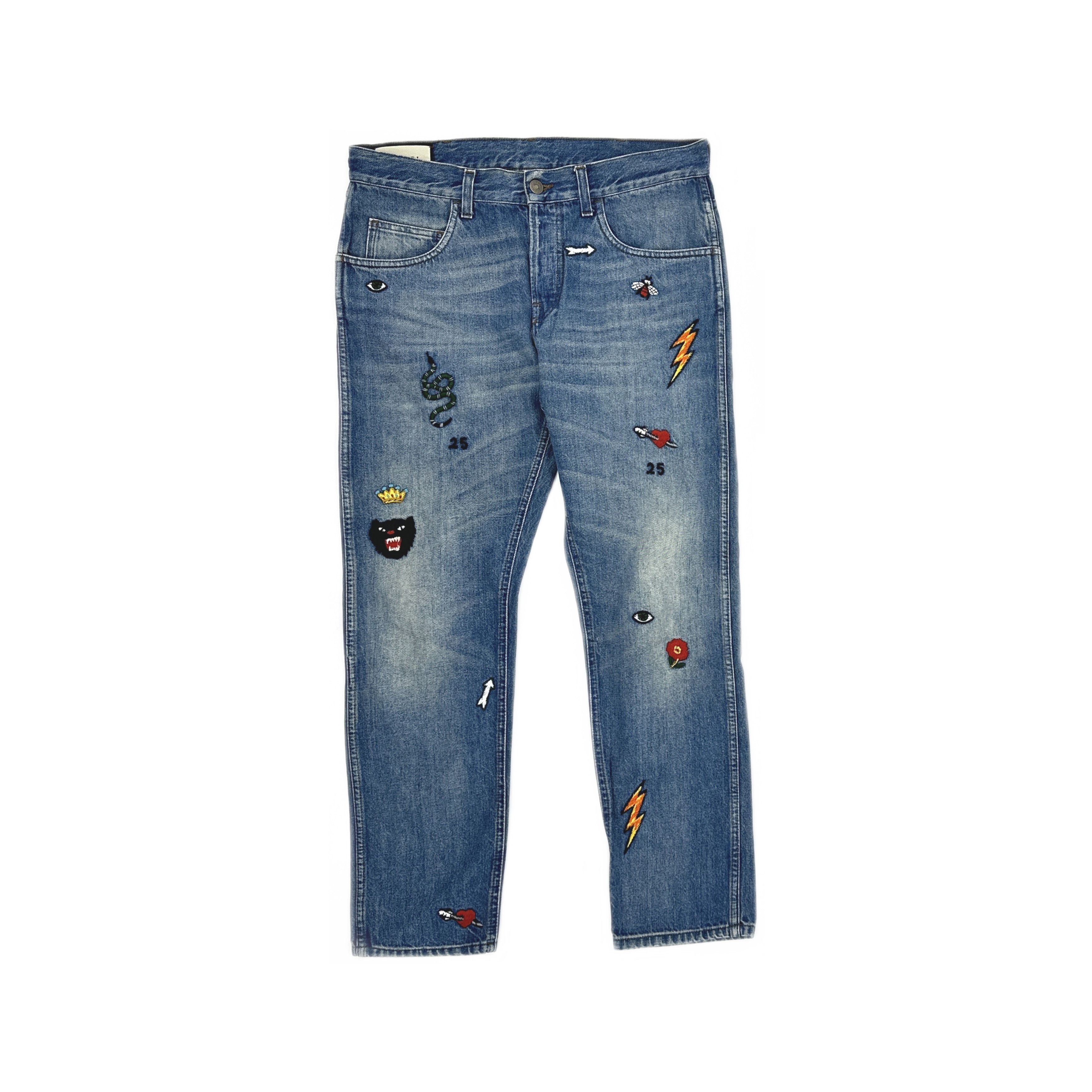 Gucci Gucci Embroidered Denim Jeans Size 33 Size US 33 - 1 Thumbnail