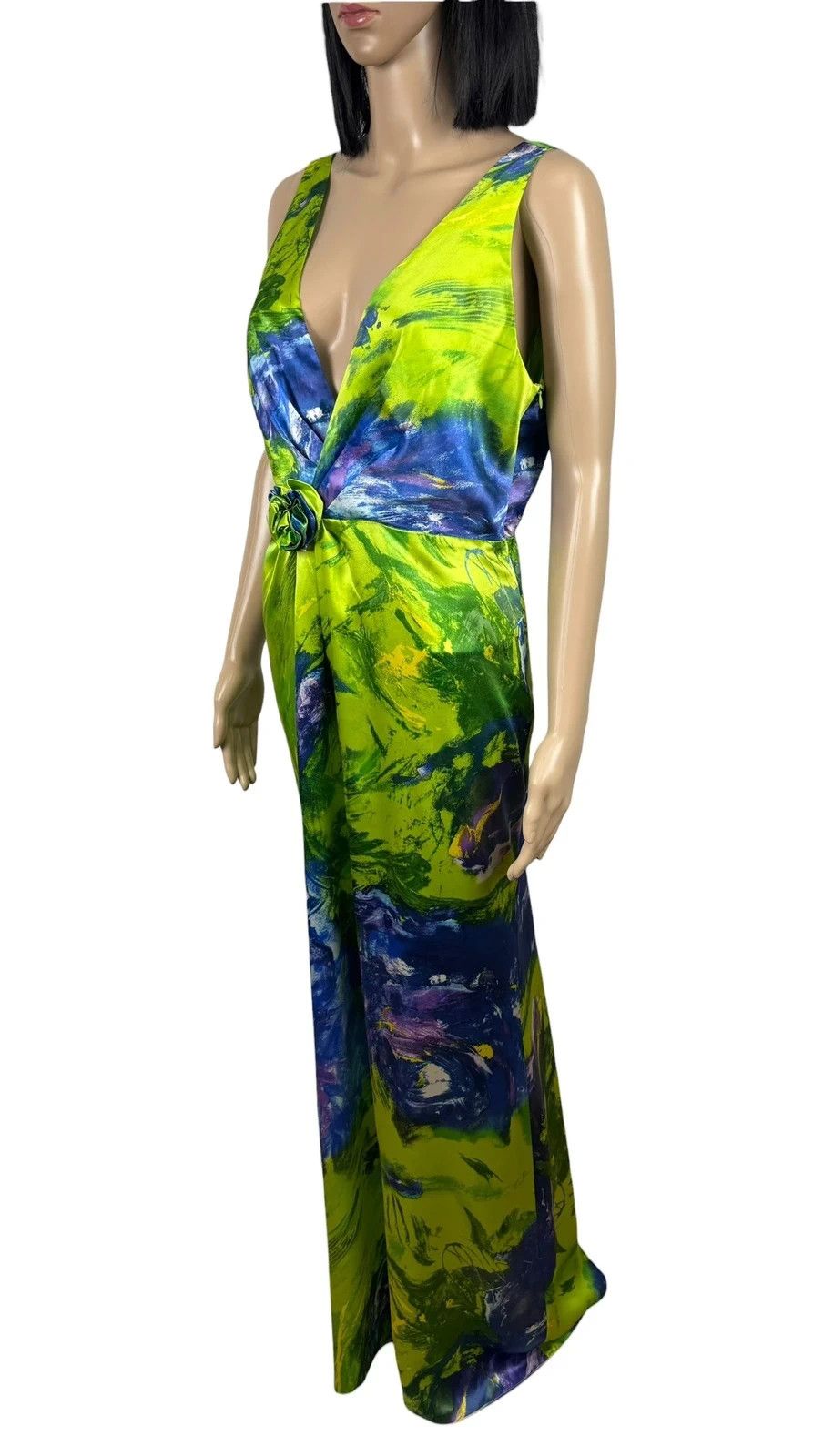 Other Renato Nucci Long Silk Dress Printed Draped size 42 Size L / US 10 / IT 46 - 5 Thumbnail
