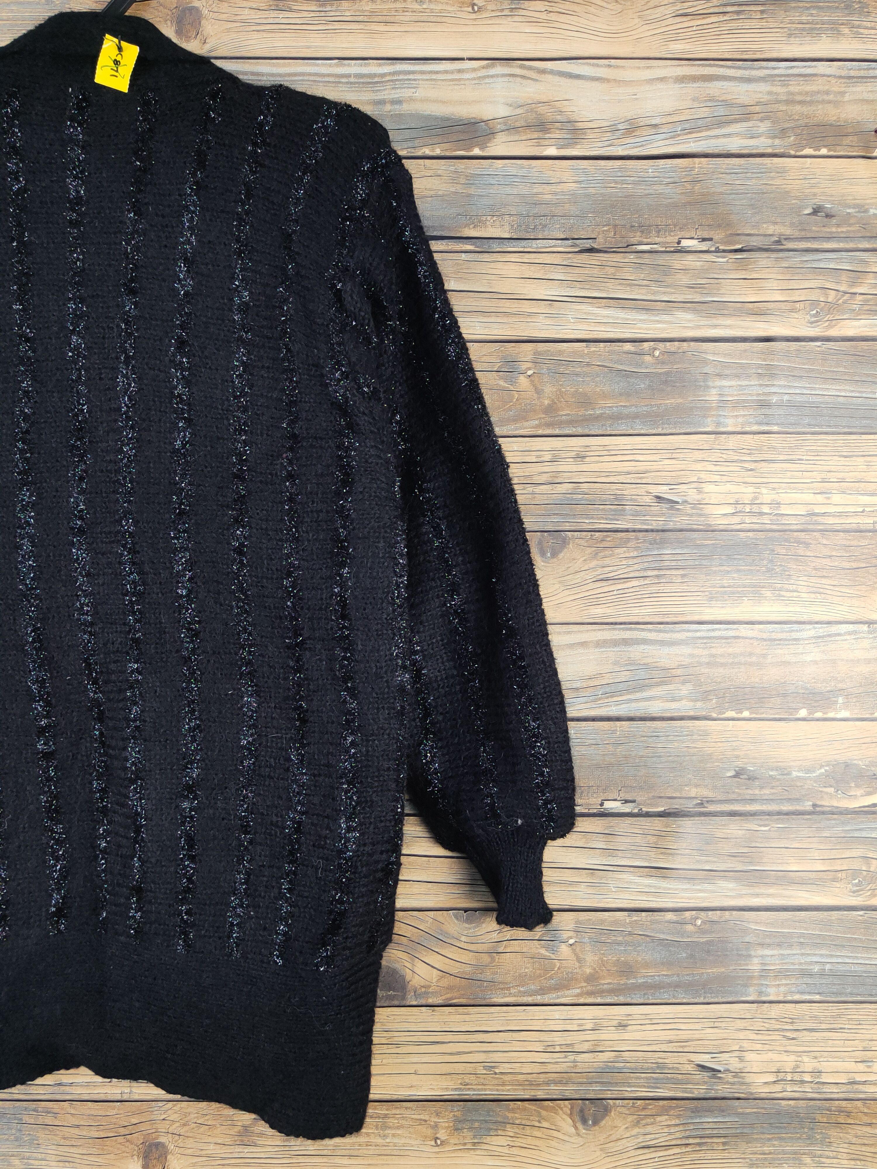 Homespun Knitwear Femme de Jour Black Knitwear Cardigan #W2116 Size L / US 10 / IT 46 - 9 Thumbnail