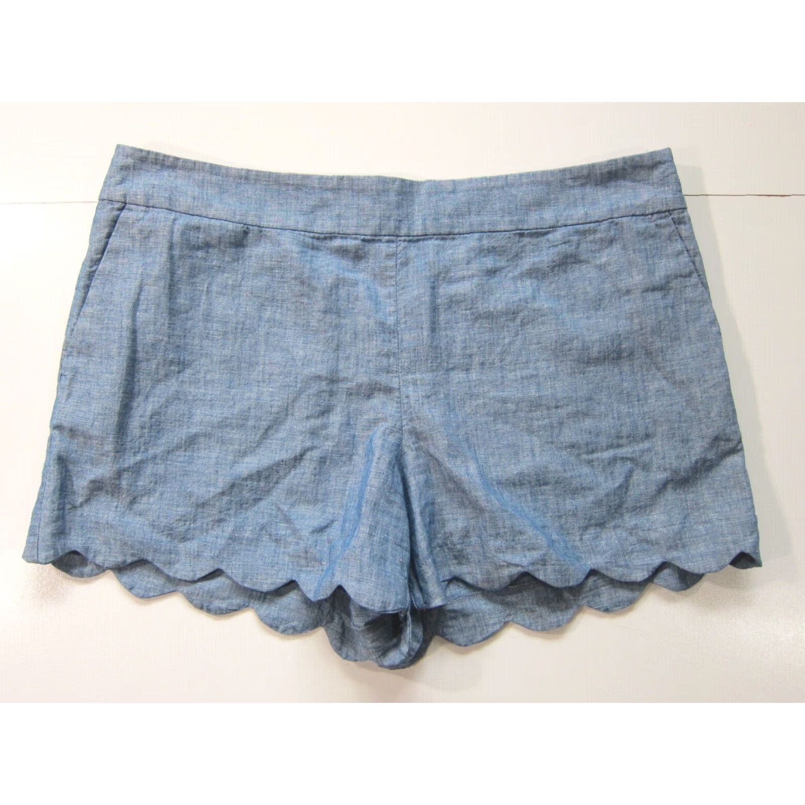 Ann Taylor Ann Taylor Loft Riviera Cotton Linen Blue Flat Front Casual Chino Short Women 14 Size 26" / US 2 / IT 38 - 2 Thumbnail
