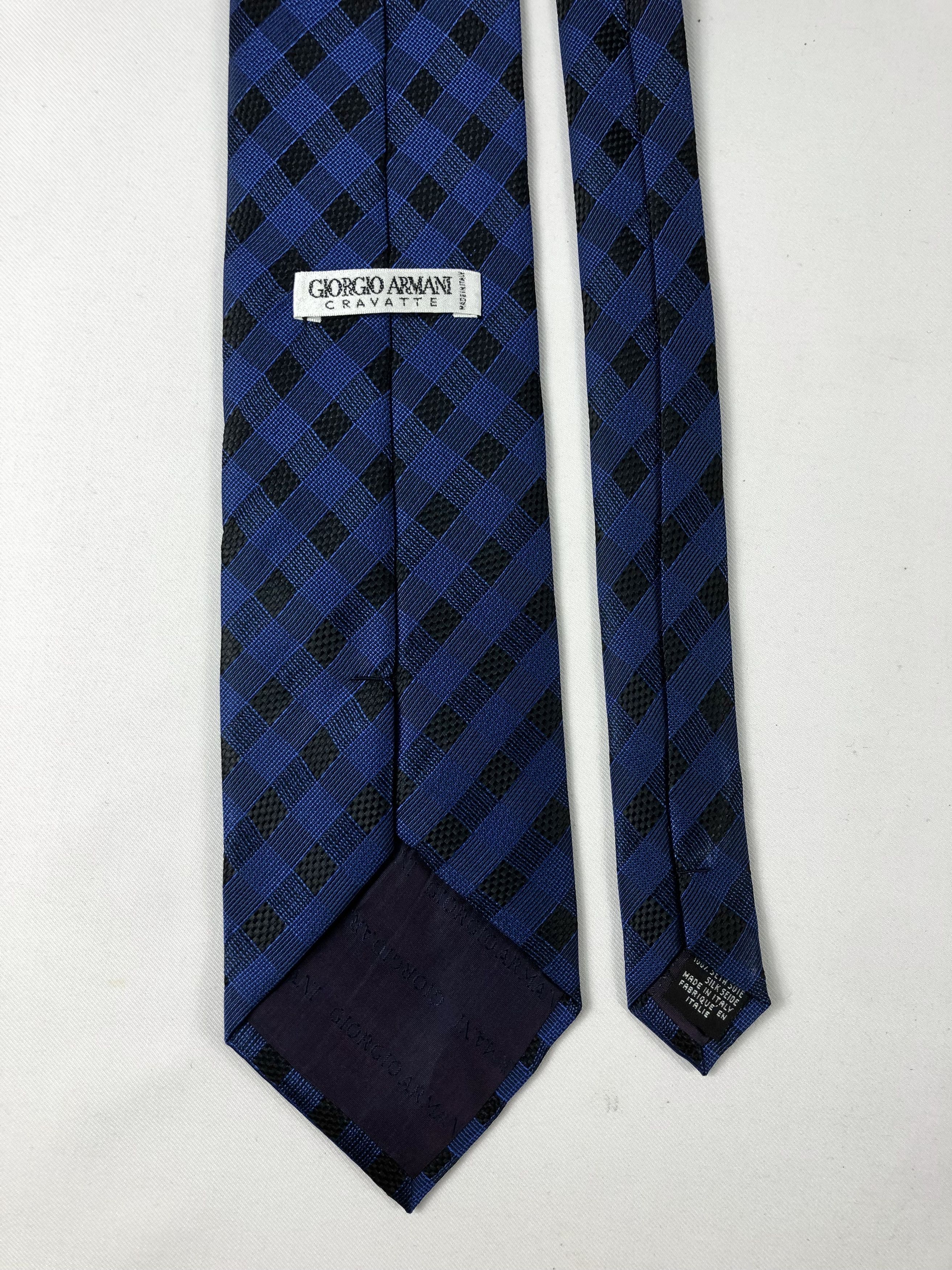 Giorgio Armani Giorgio Armani Cravatte Checkered Silk Tie Made in Italy Size ONE SIZE - 4 Thumbnail