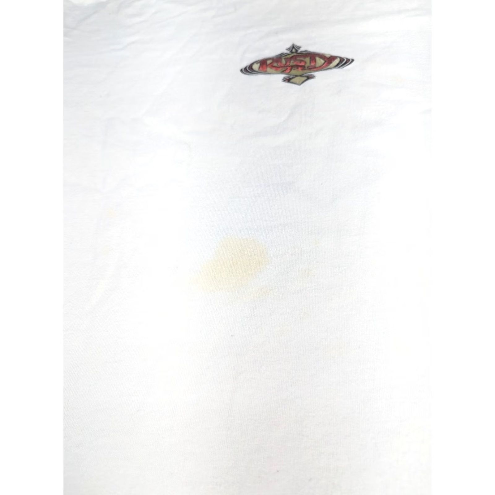 Rusty VINTAGE Single Shirt Mens L White 1990s Rusty Surfwear Stitch Men Surf Skate Distressed Size US L / EU 52-54 / 3 - 7 Thumbnail