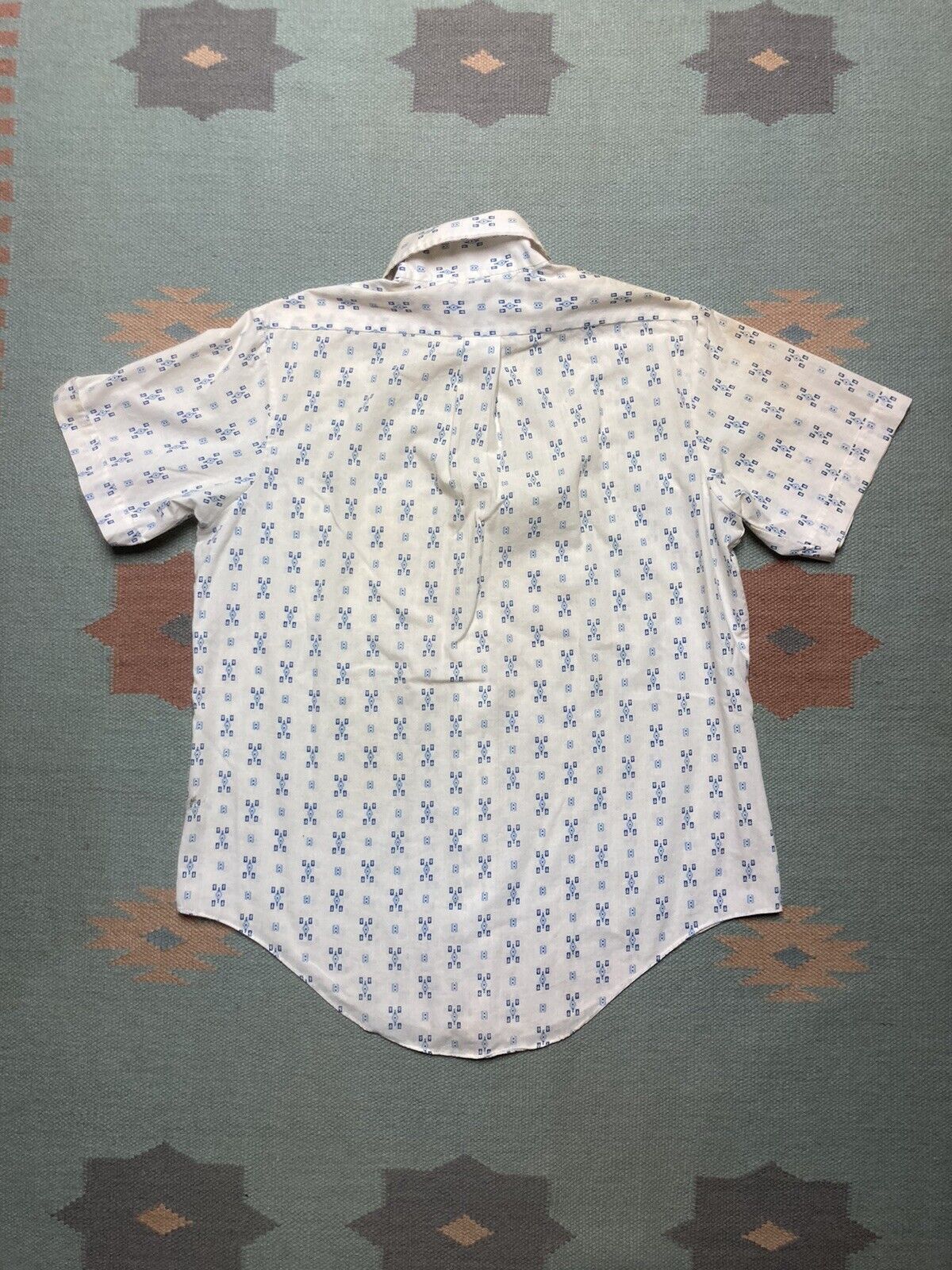 Vintage Vtg 70s button shirt dagger collar geometric diamond medium Size US M / EU 48-50 / 2 - 2 Thumbnail