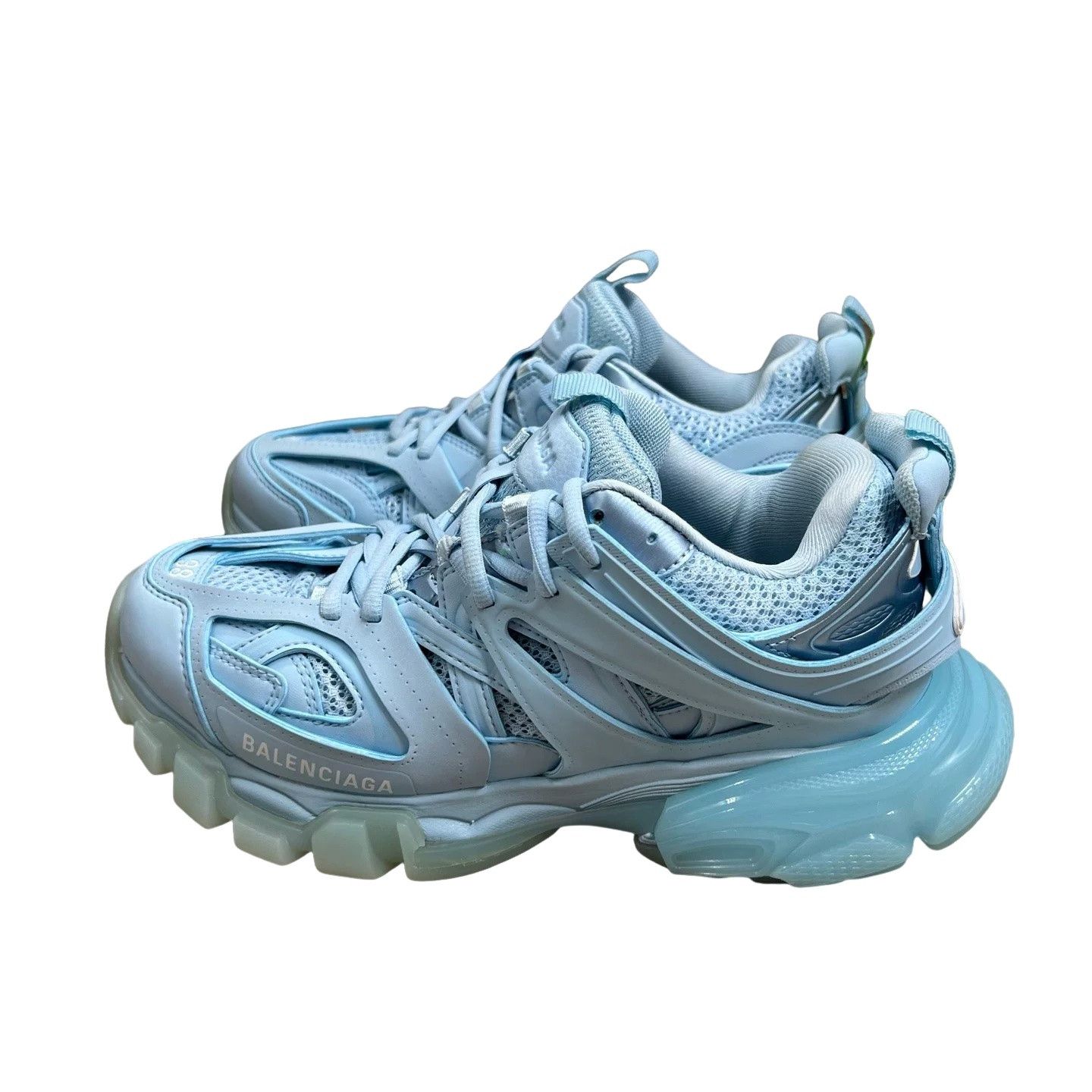 Balenciaga Balenciaga Light Blue Track Sneakers 38 Size US 8 / IT 38 - 1 Thumbnail