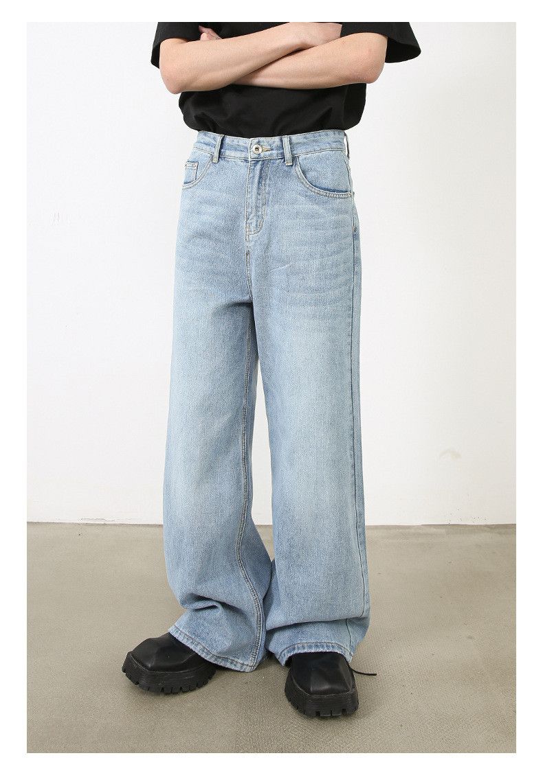 Jean Japanese retro men's wide-leg loose straight jeans Size US 32 / EU 48 - 3 Thumbnail