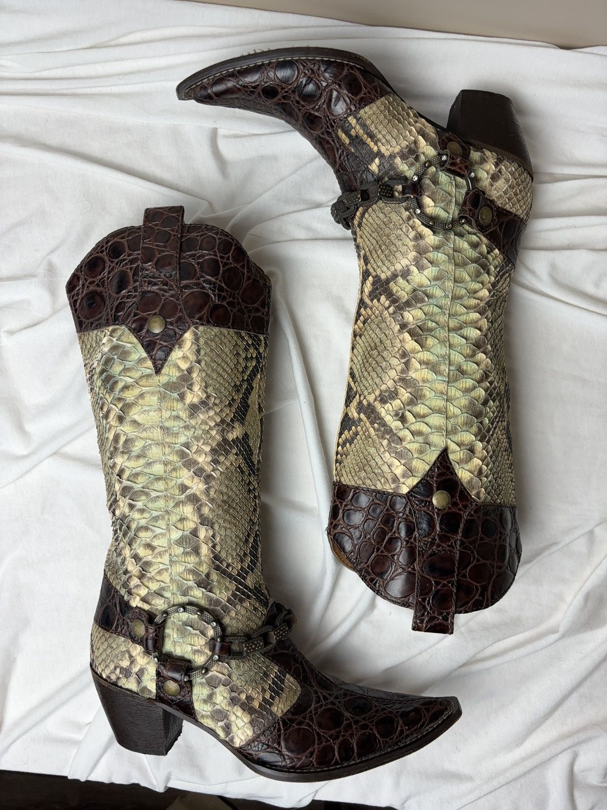 Vintage Real animal skin leather high vintage boots Cossacks Size US 6 / IT 36 - 4 Thumbnail