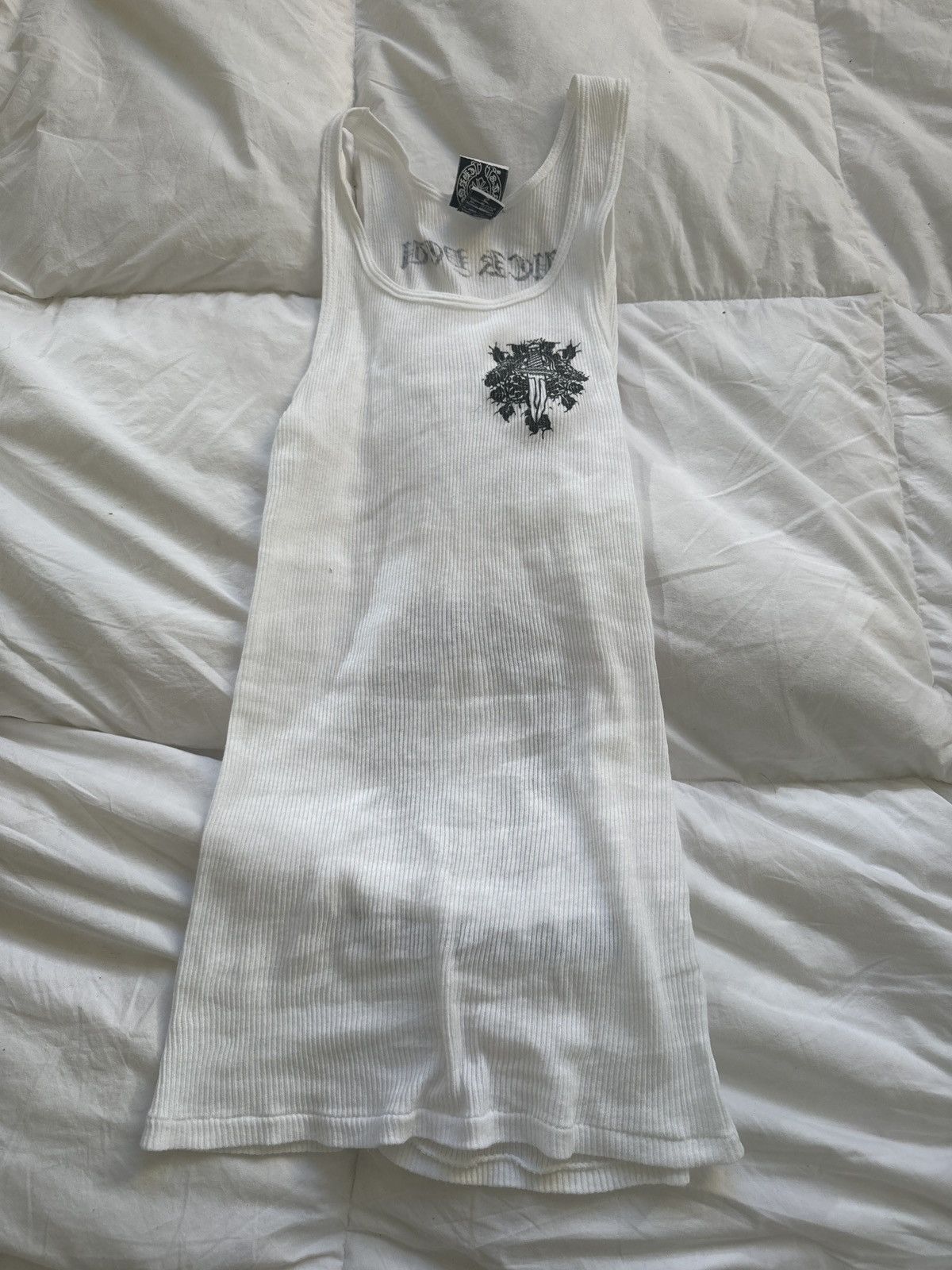 image of Chrome Hearts Fuck You Tank in White, Women's (Size Small)