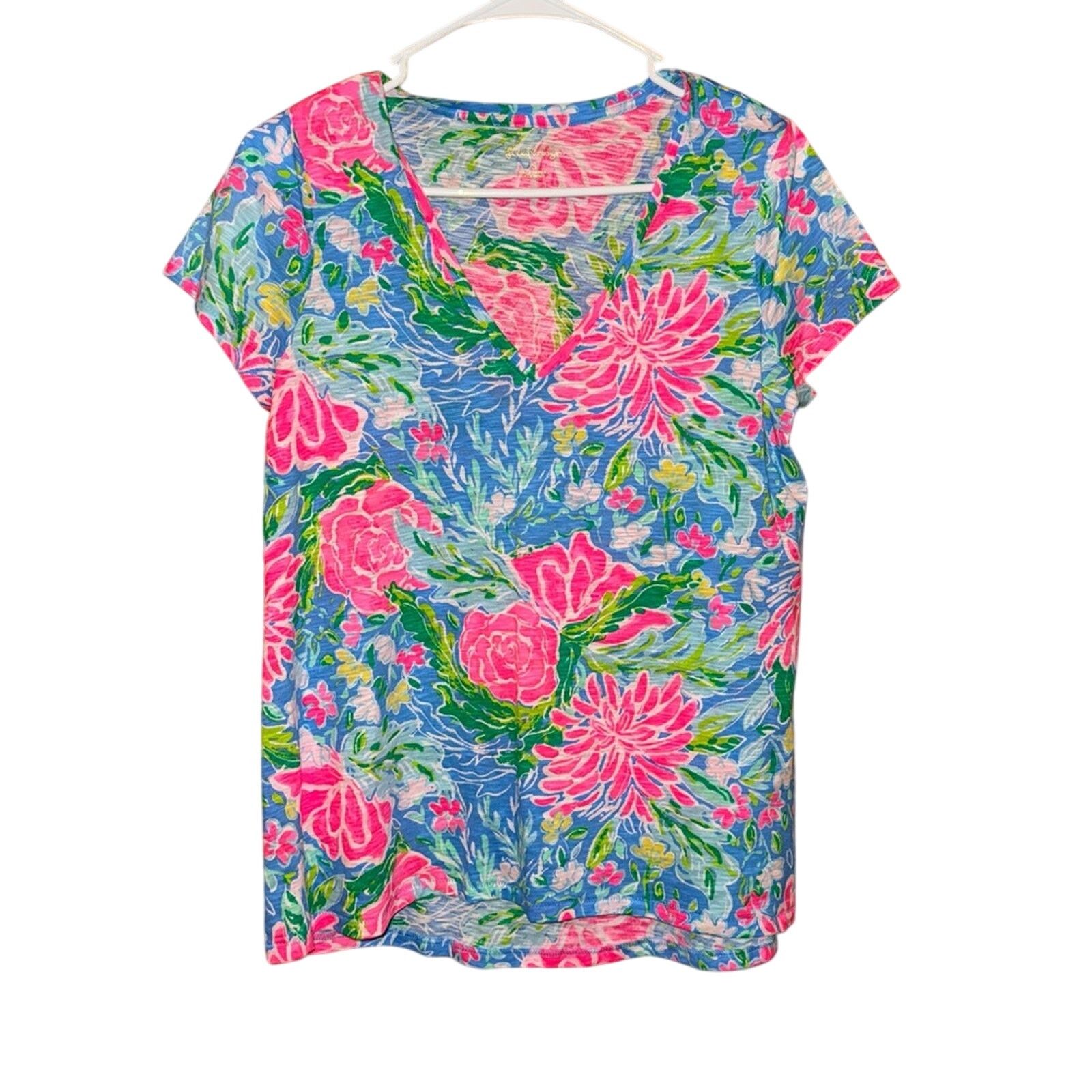Lilly Pulitzer Lily Pulitzer size small Floral V-Neck Women's Top Size S / US 4 / IT 40 - 1 Thumbnail