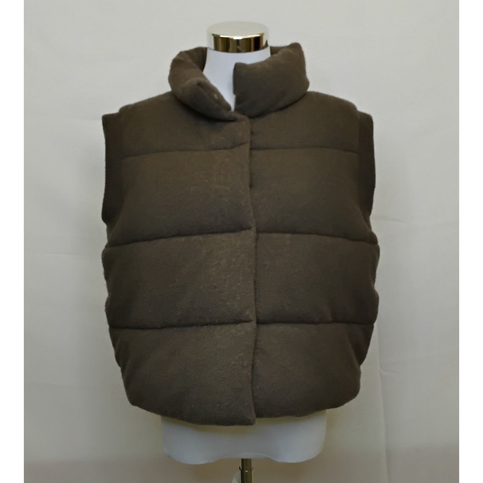 Quince Quince Mongolian Cashmere Puffer Vest Women M Brown Pilling Size M / US 6-8 / IT 42-44 - 2 Thumbnail