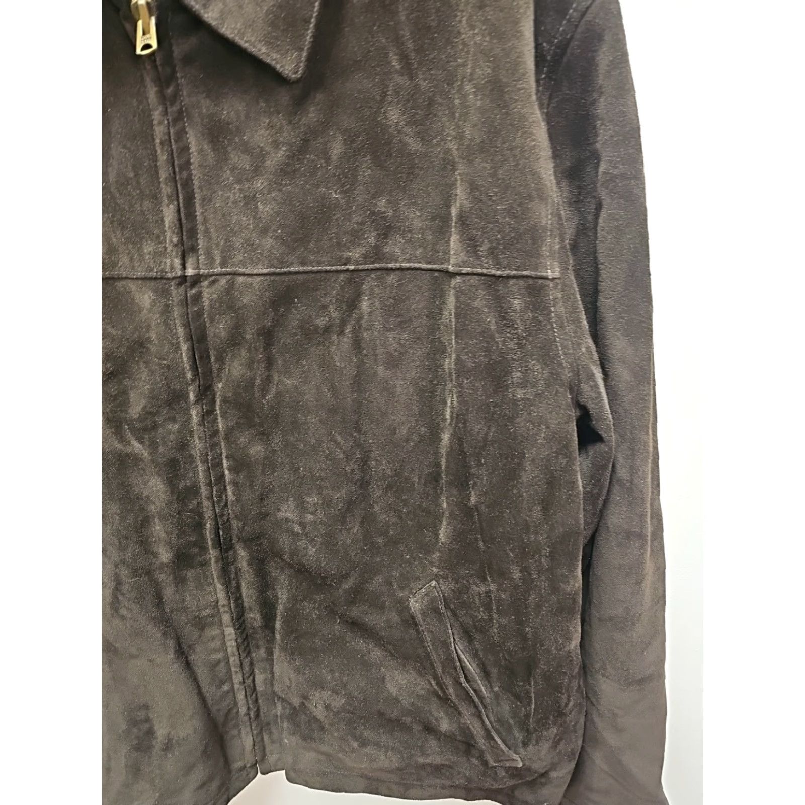Ralph Lauren VTG POLO SPORT Ralph Lauren Brown Distressed Suede Leather Jacket Men XL Leather Jacket Vintage Size US XL / EU 56 / 4 - 4 Thumbnail