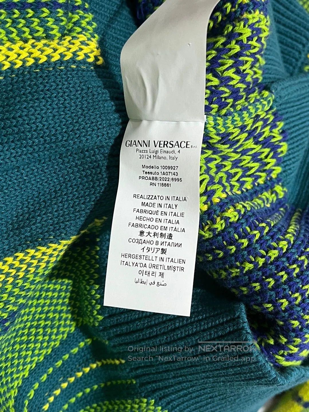 Versace VERSACE Letter Embroidery Cotton Cardigan. Size US S / EU 44-46 / 1 - 8 Thumbnail