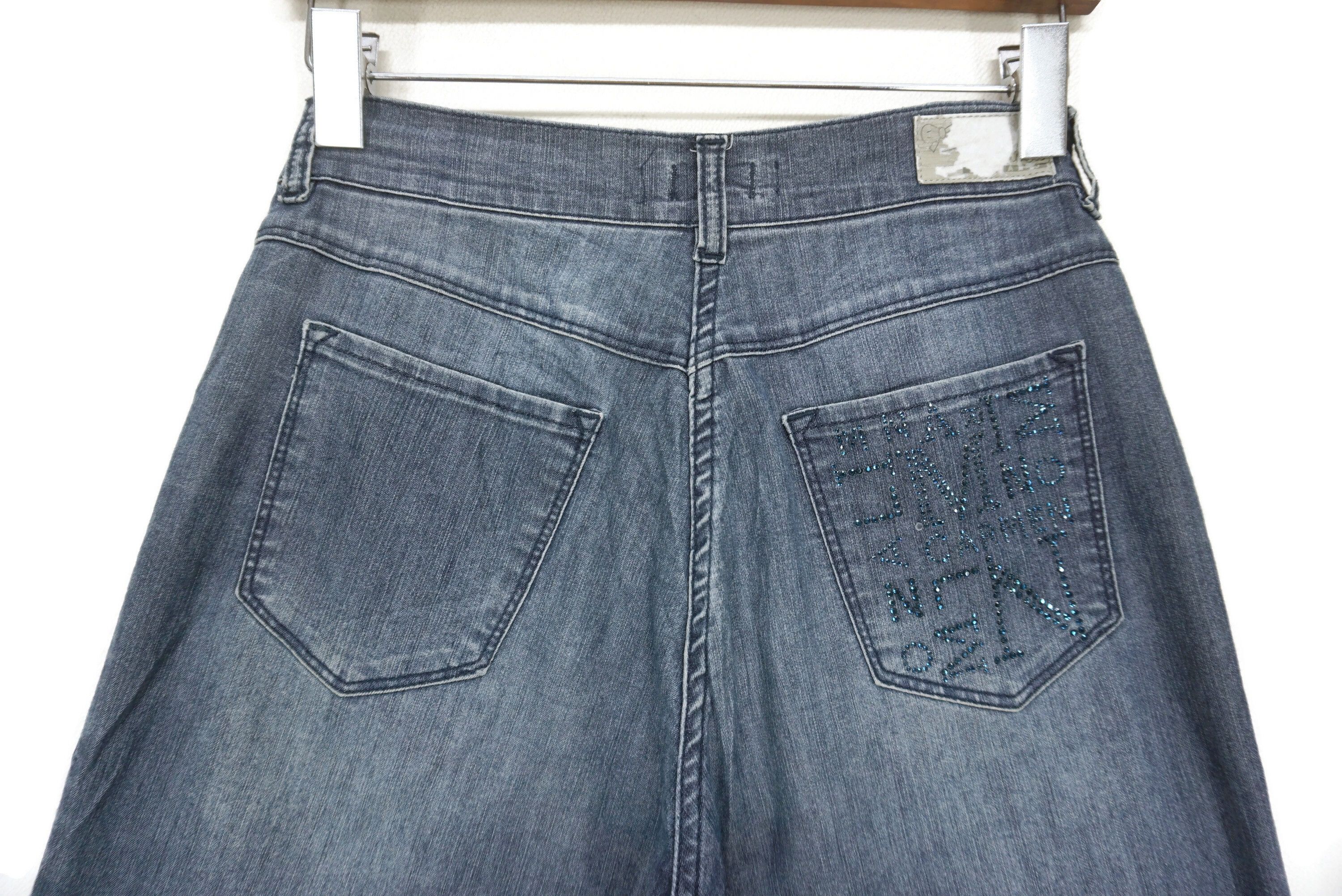 Japanese Brand Anna Bassini Jeans Size W28xL33.5 Straight Leg Beads Logo Size 28" / US 6 / IT 42 - 6 Thumbnail