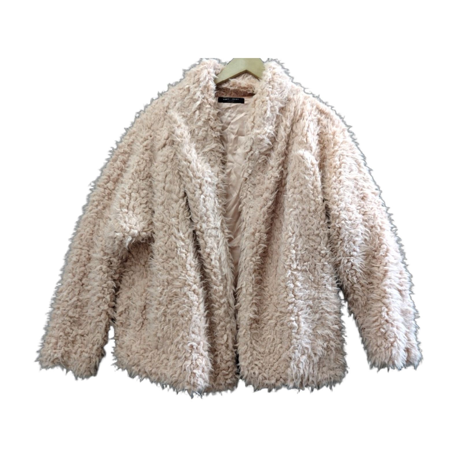 Vintage Romeo & Juliet Couture Jacket Women Faux Fur Beige Small Lining Polyester Fur Trim Casual Party/Cocktail Blended Fabric Lightweight Short Size S / US 4 / IT 40 - 1 Thumbnail