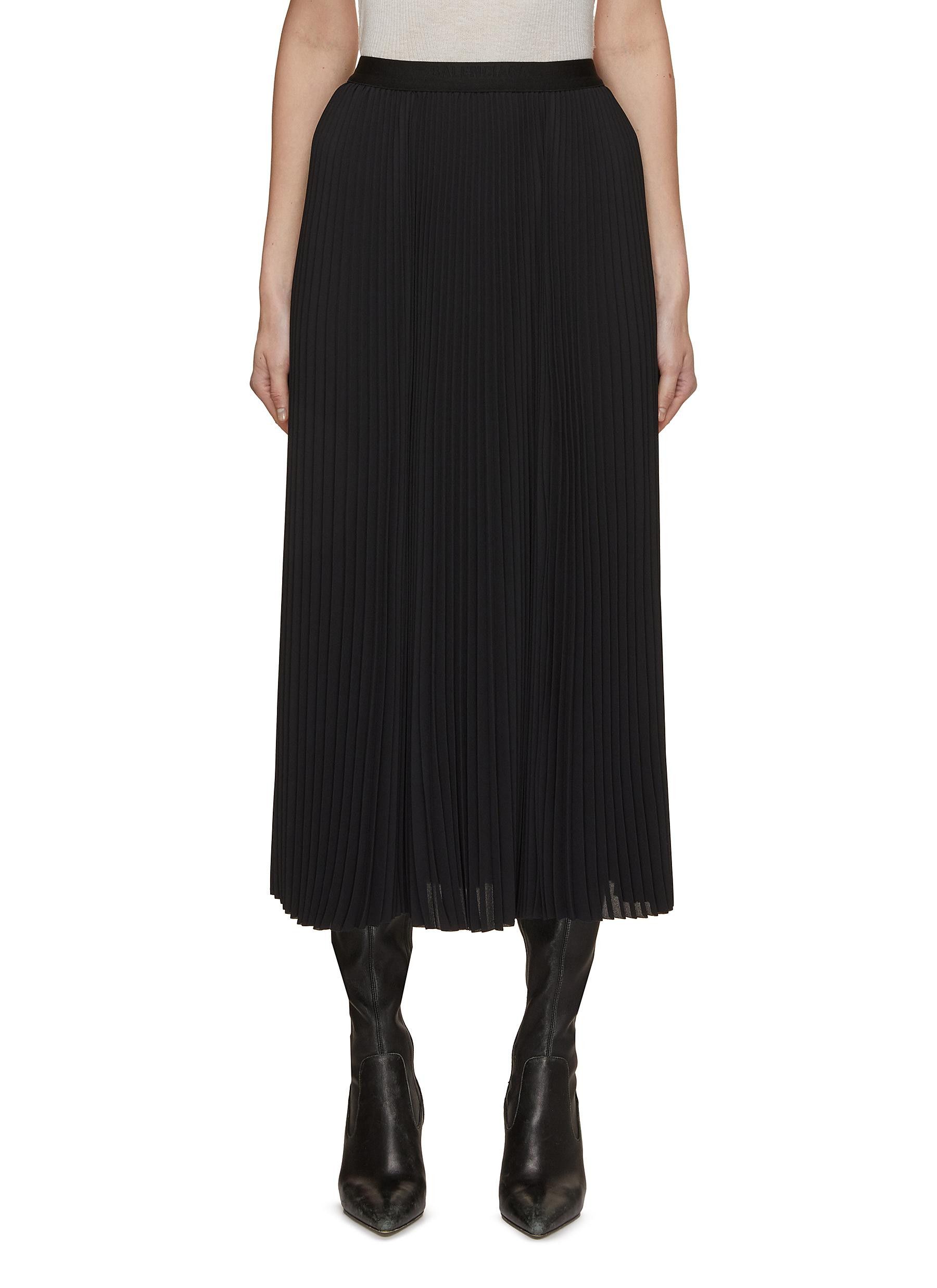Balenciaga Balenciaga Draped Black Skirt In Cupro Twill