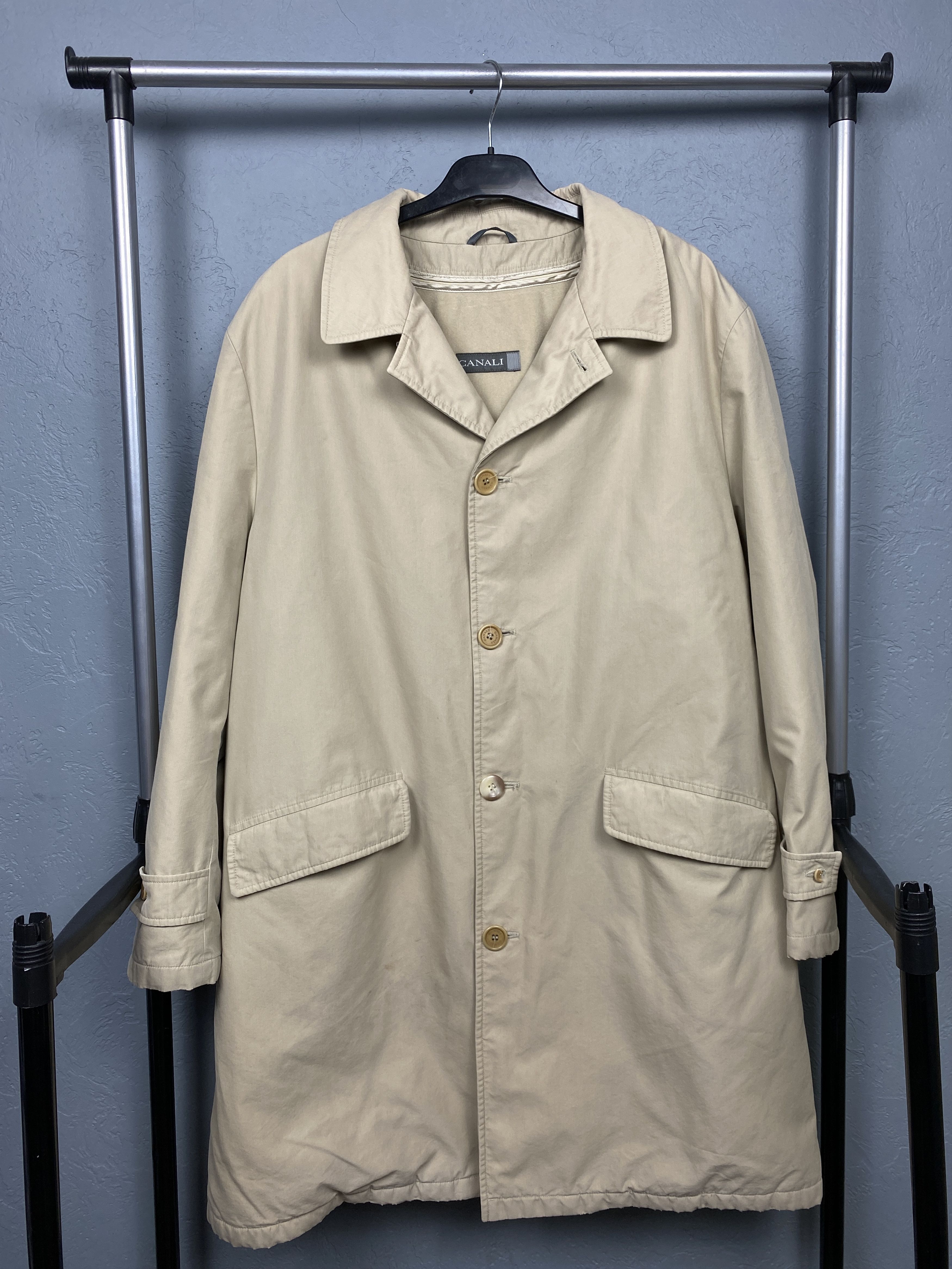 Canali × Vintage Canali Vintage Mens Trench Coat Jacket with Lining Size US L / EU 52-54 / 3 - 1 Thumbnail