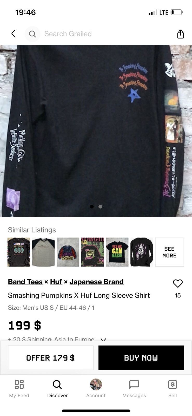 Band Tees Smashing Pumpkins X Huf Long Sleeve Shirt Rare Size US L / EU 52-54 / 3 - 13 Thumbnail