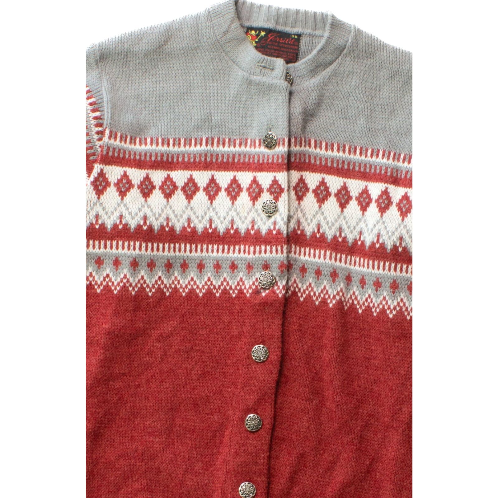 Vintage VINTAGE Jersild Cardigan Sweater Shirt Adult Medium Red 1980s Mens Women Girls Unisex 18” Chest 24” Length Acrylic Size M / US 6-8 / IT 42-44 - 2 Thumbnail