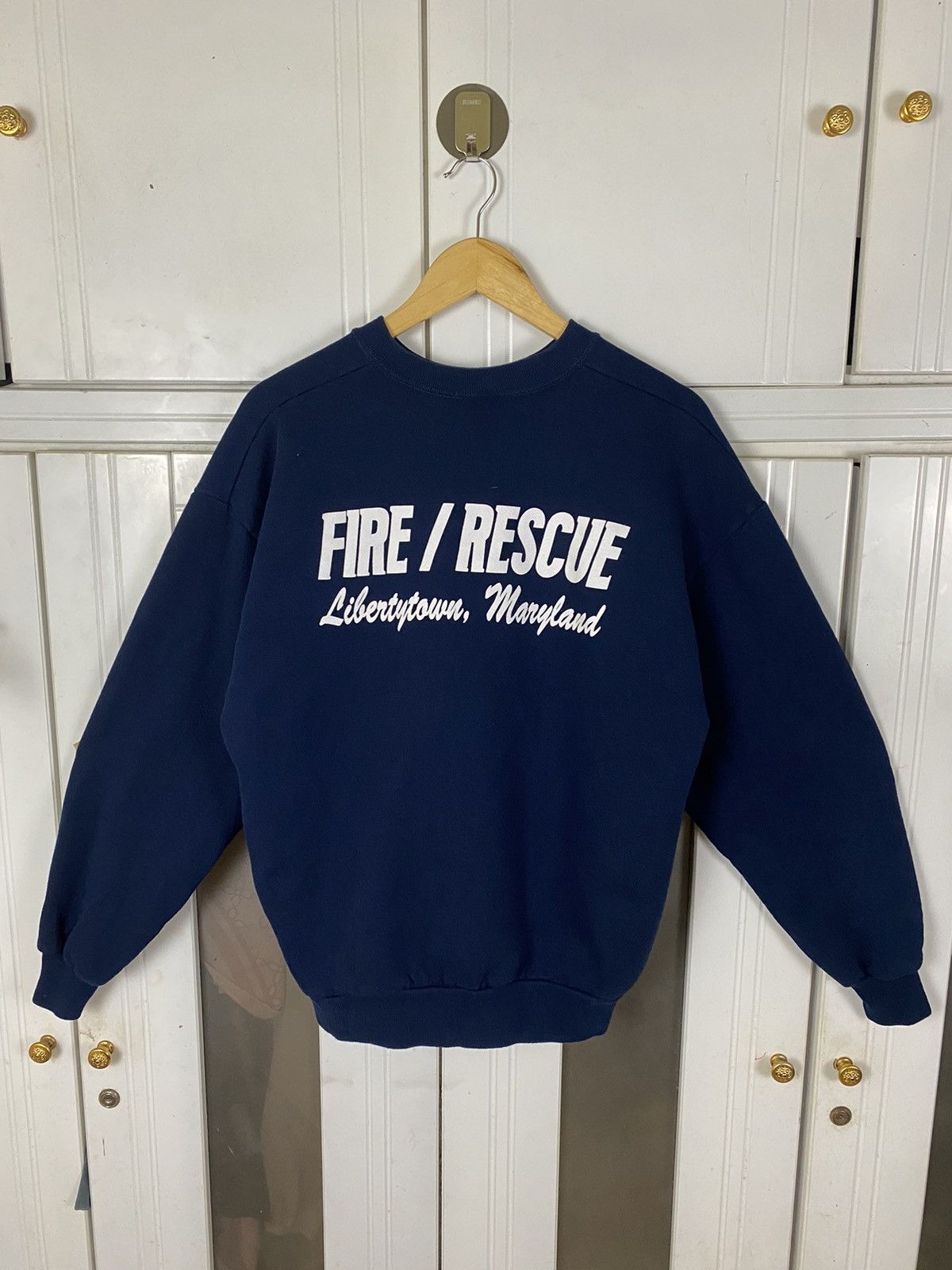 Jerzees × Vintage Vintage Fire Dept. Sweatshirt Size US L / EU 52-54 / 3 - 1 Thumbnail