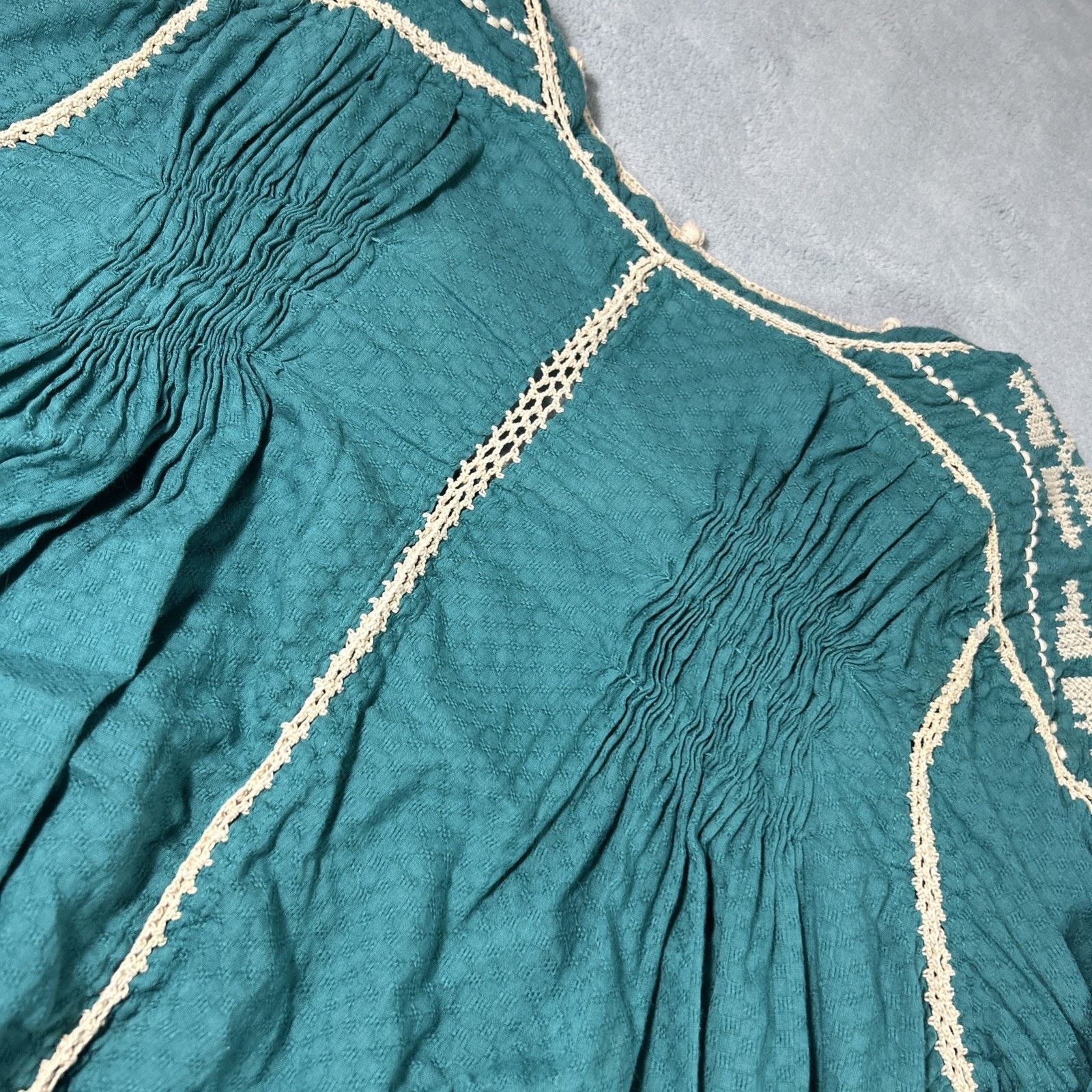 Free People Sundance Renaissance Boho Top Med Artist Ladder Gauze Tassel Size M / US 6-8 / IT 42-44 - 17 Thumbnail
