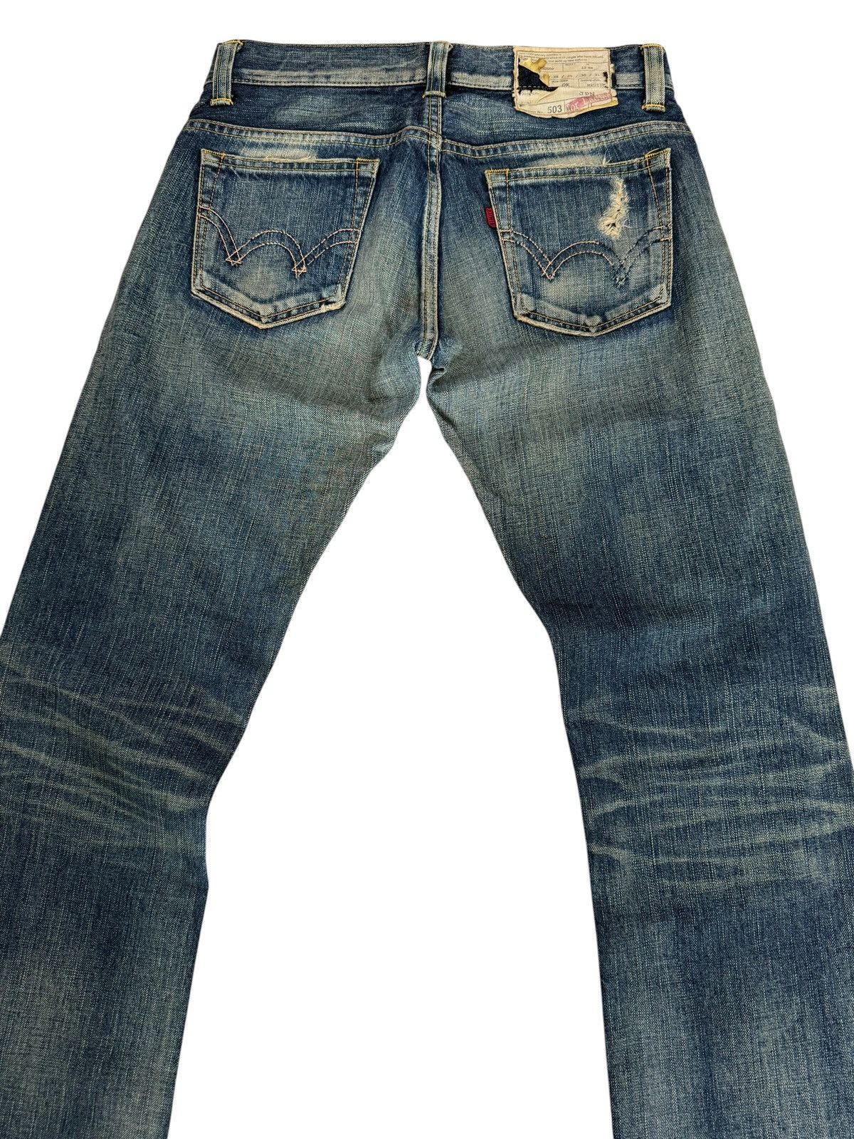 Edwin Vintage Edwin 503 Ladies Flared Style Distressed Denim Jeans Size 28" / US 6 / IT 42 - 15 Thumbnail